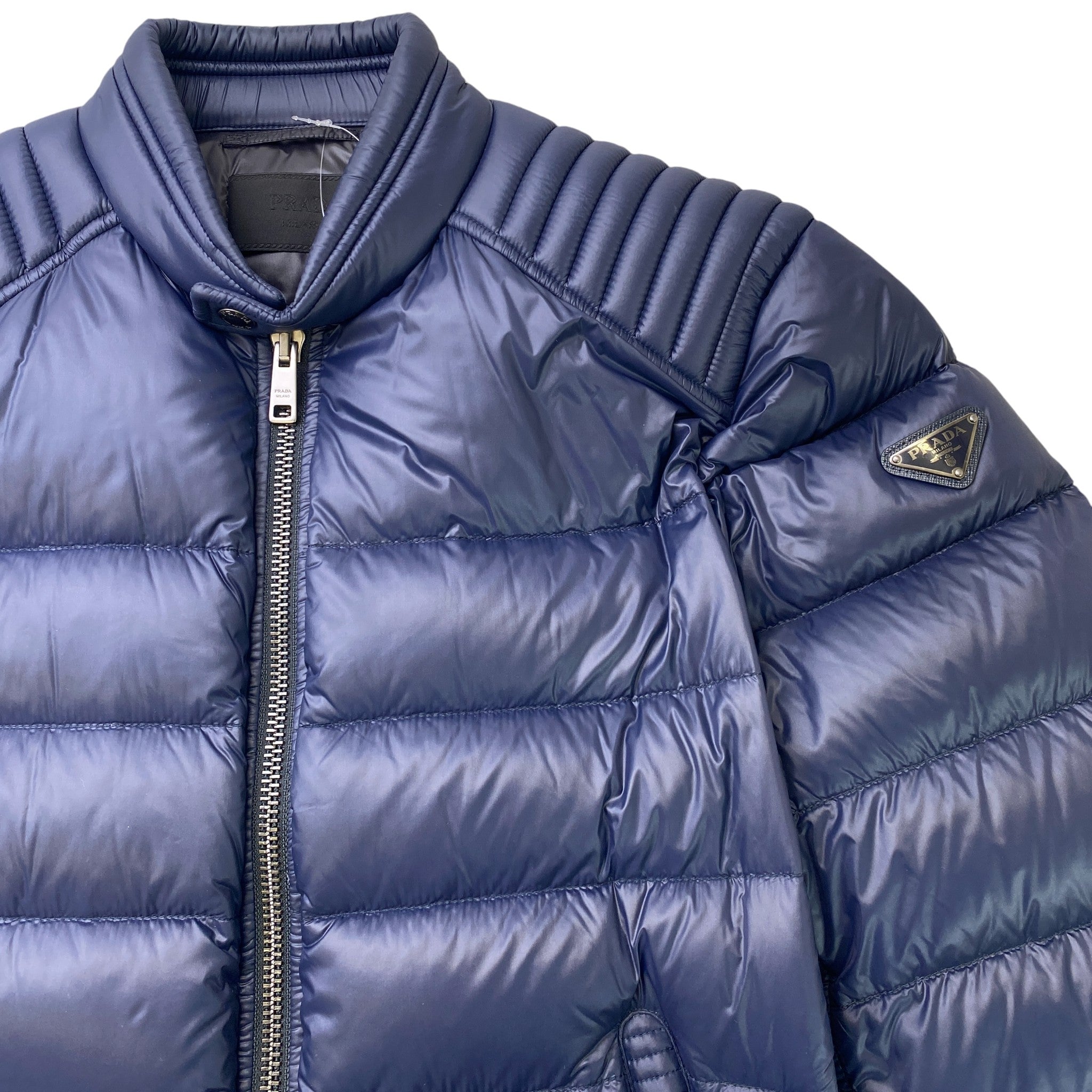 Men's Plaque Logo Down Jacket Blue Size IT 46 / S