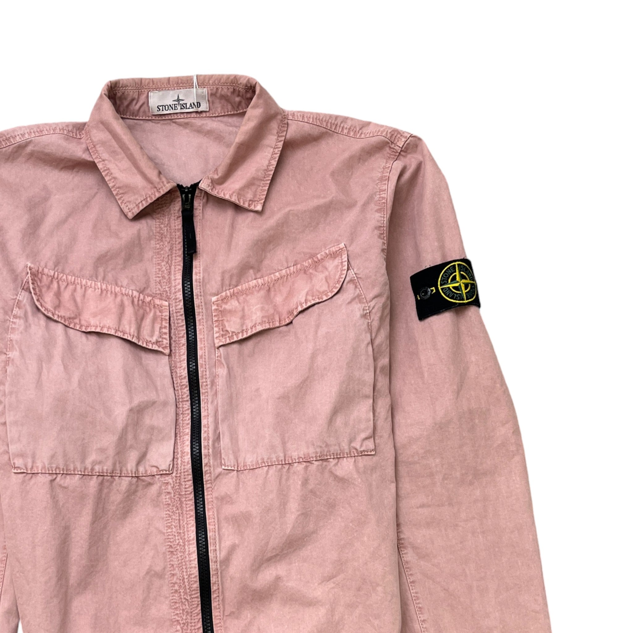 Men's Applique Logo OverShirt Pink Size S