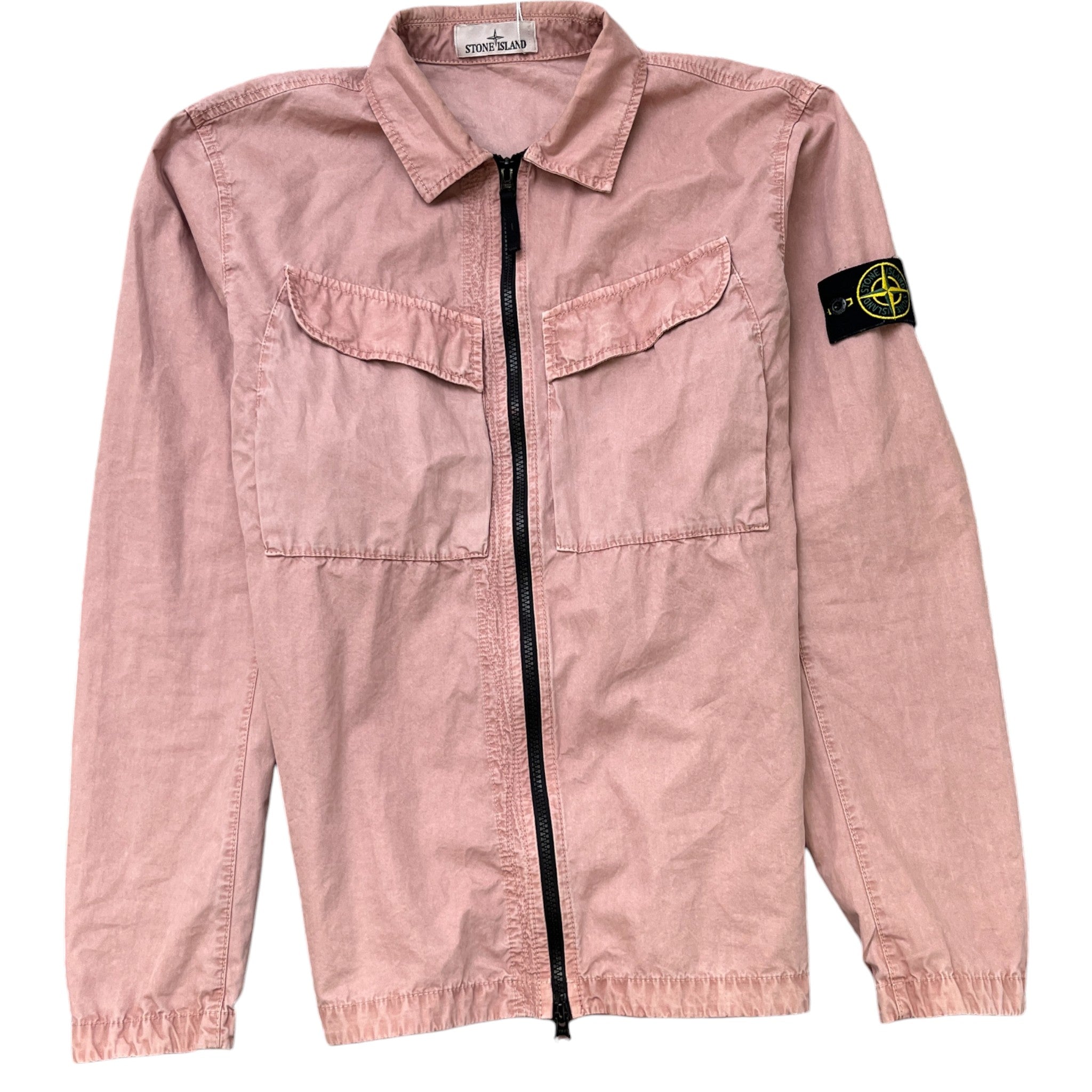 Men's Applique Logo OverShirt Pink Size S