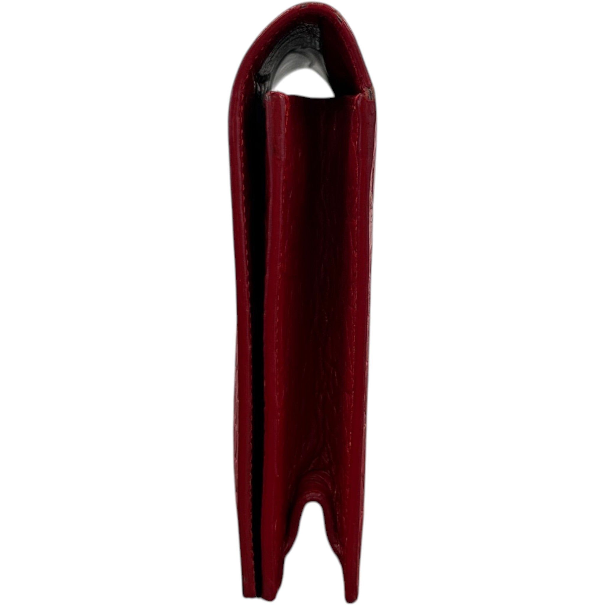 Women's Crocodile Embossed Clutch Red