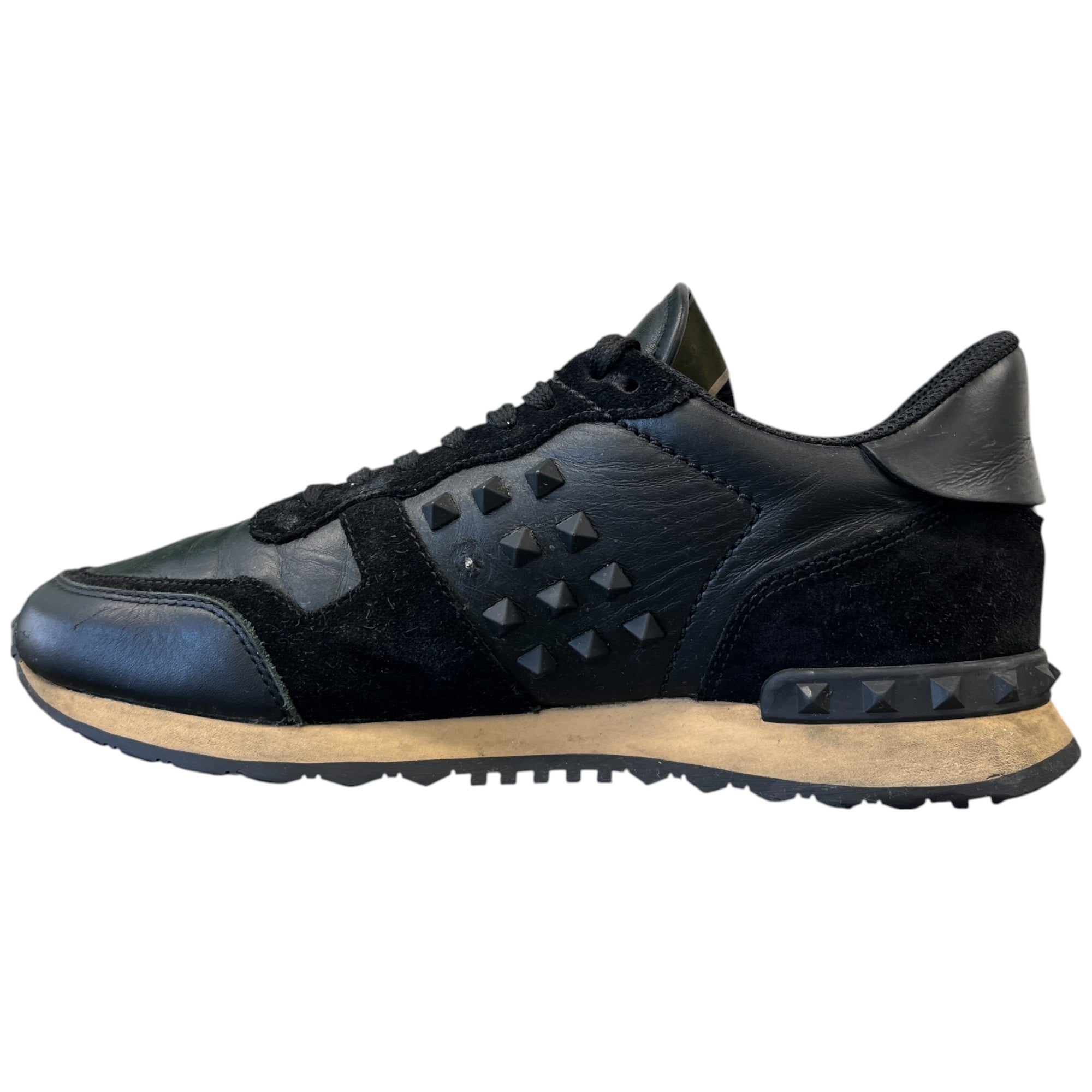 Men's Rockstud Low Trainers Black Size EU 40 / UK 6