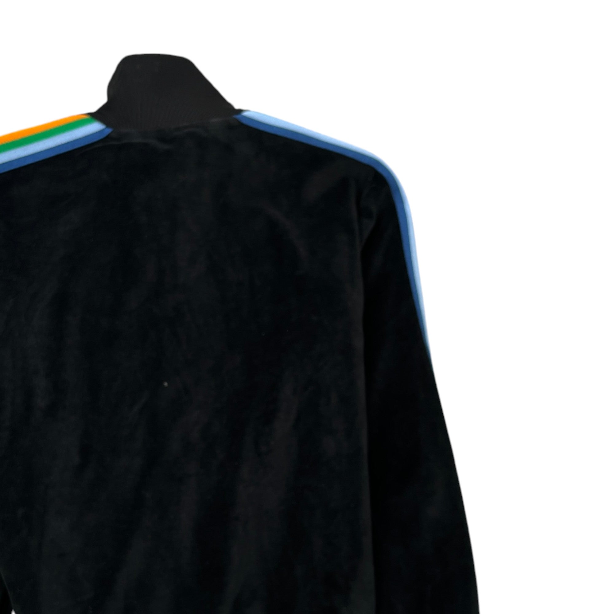 Men's Rainbow Stripe Track Jacket Black Size S