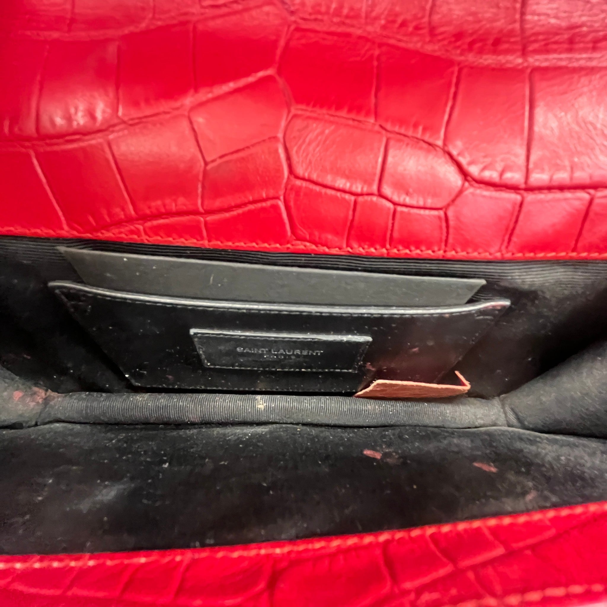 Women's Crocodile Embossed Clutch Red