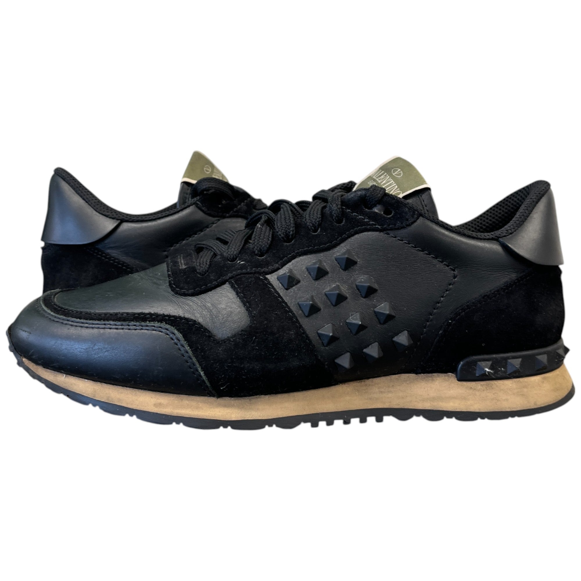 Men's Rockstud Low Trainers Black Size EU 40 / UK 6