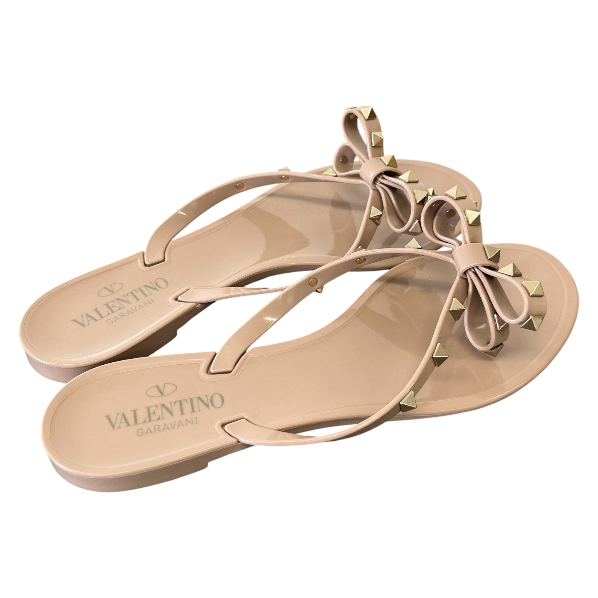 Women's Rockstud Thong Sandals Nude Size EU 41 / UK 8