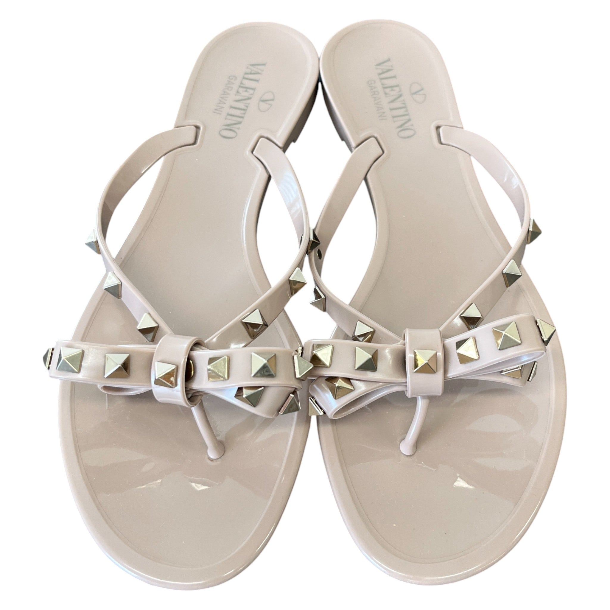 Women's Rockstud Thong Sandals Nude Size EU 41 / UK 8