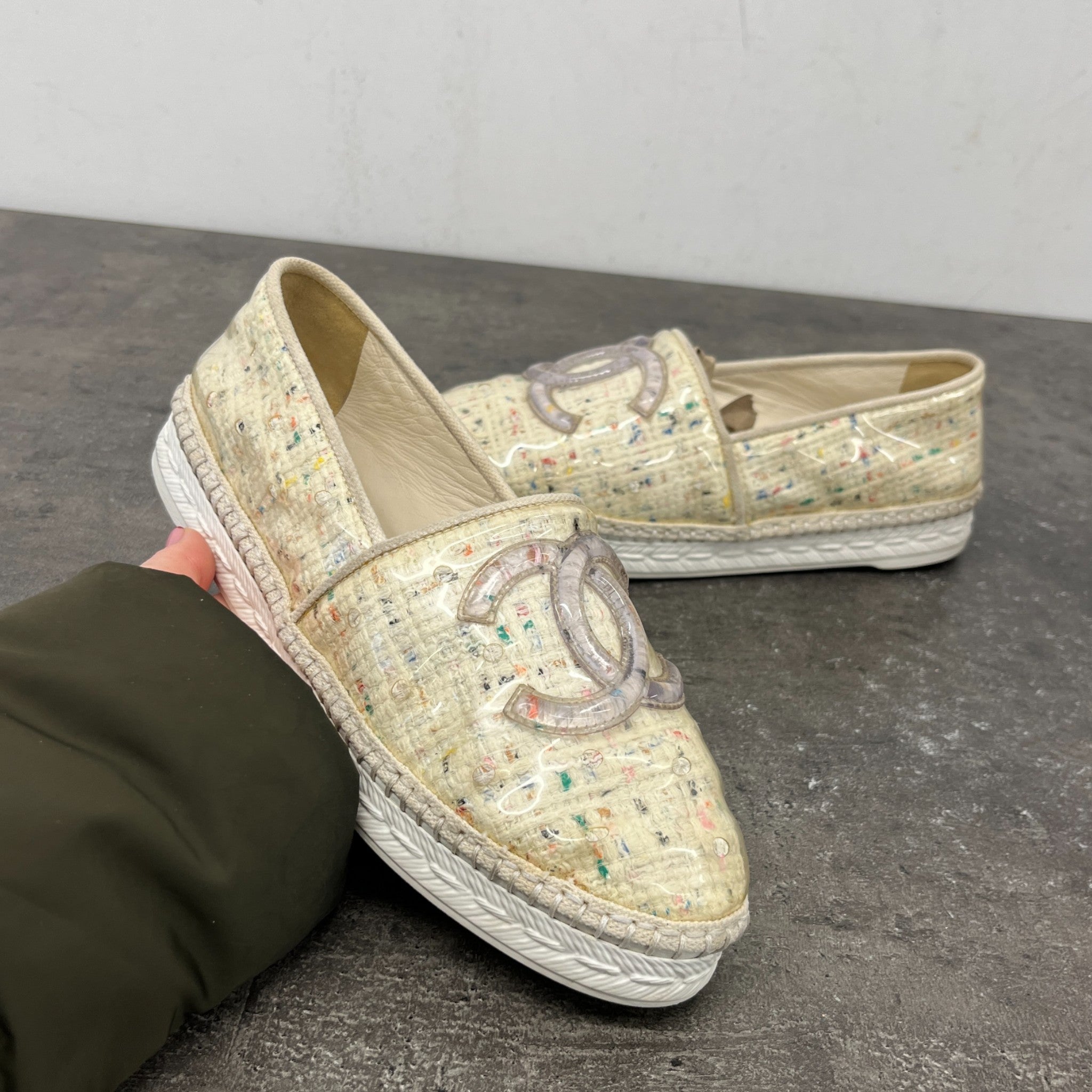 Women's Cc Espadrille Pvc Loafers Multi-Coloured Size EU 36 / UK 3