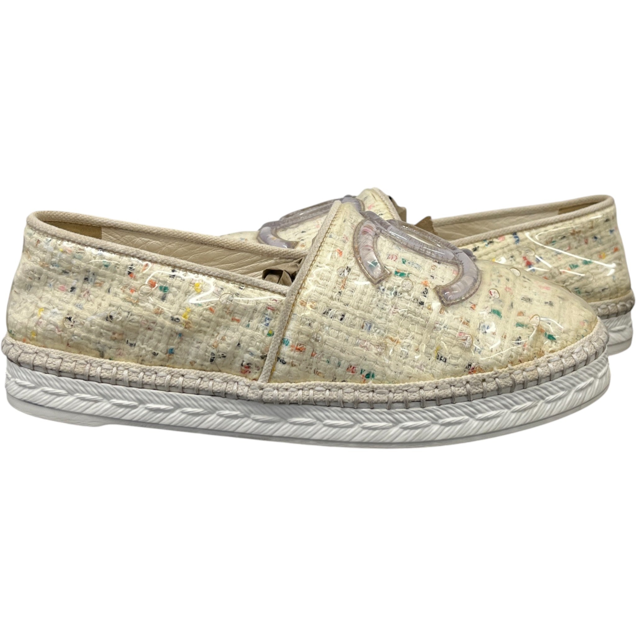Women's Cc Espadrille Pvc Loafers Multi-Coloured Size EU 36 / UK 3