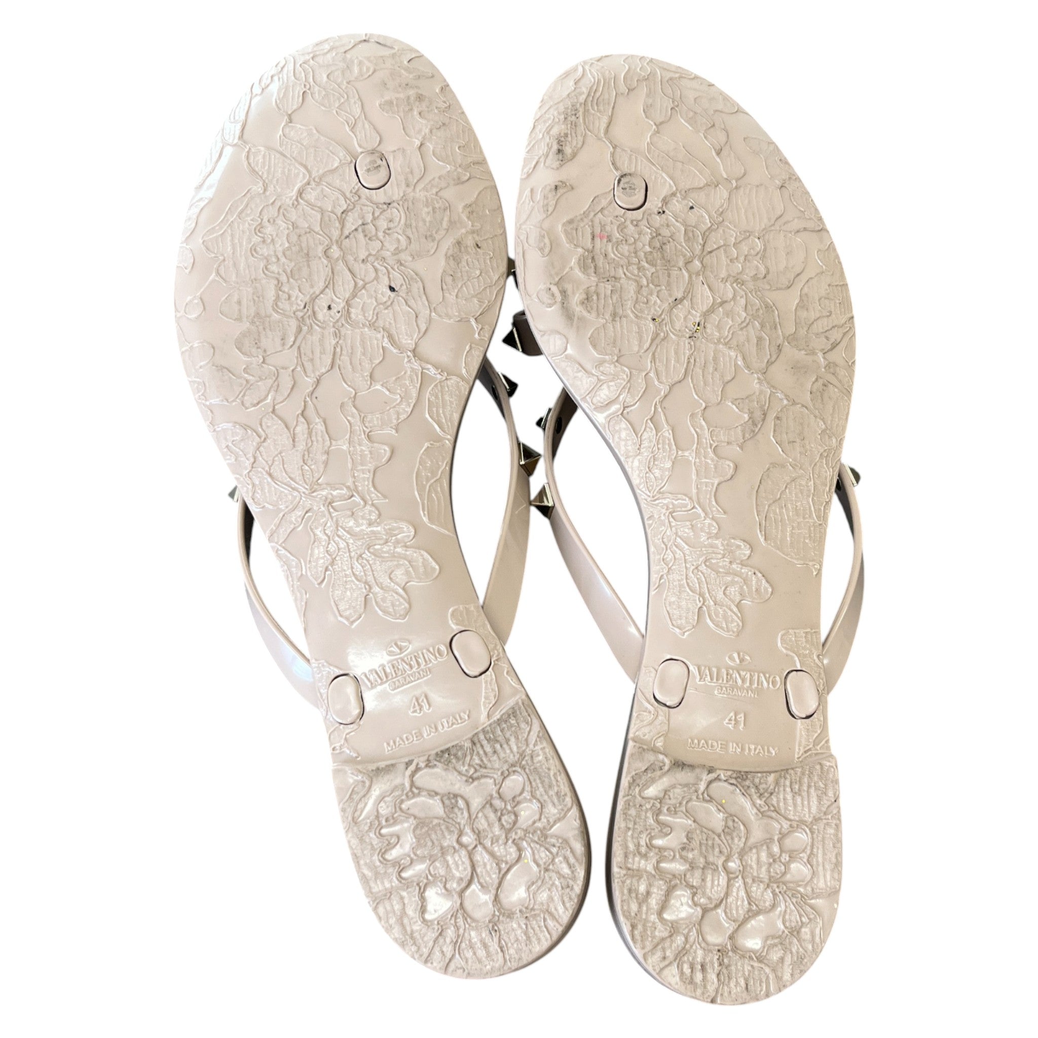 Women's Rockstud Thong Sandals Nude Size EU 41 / UK 8