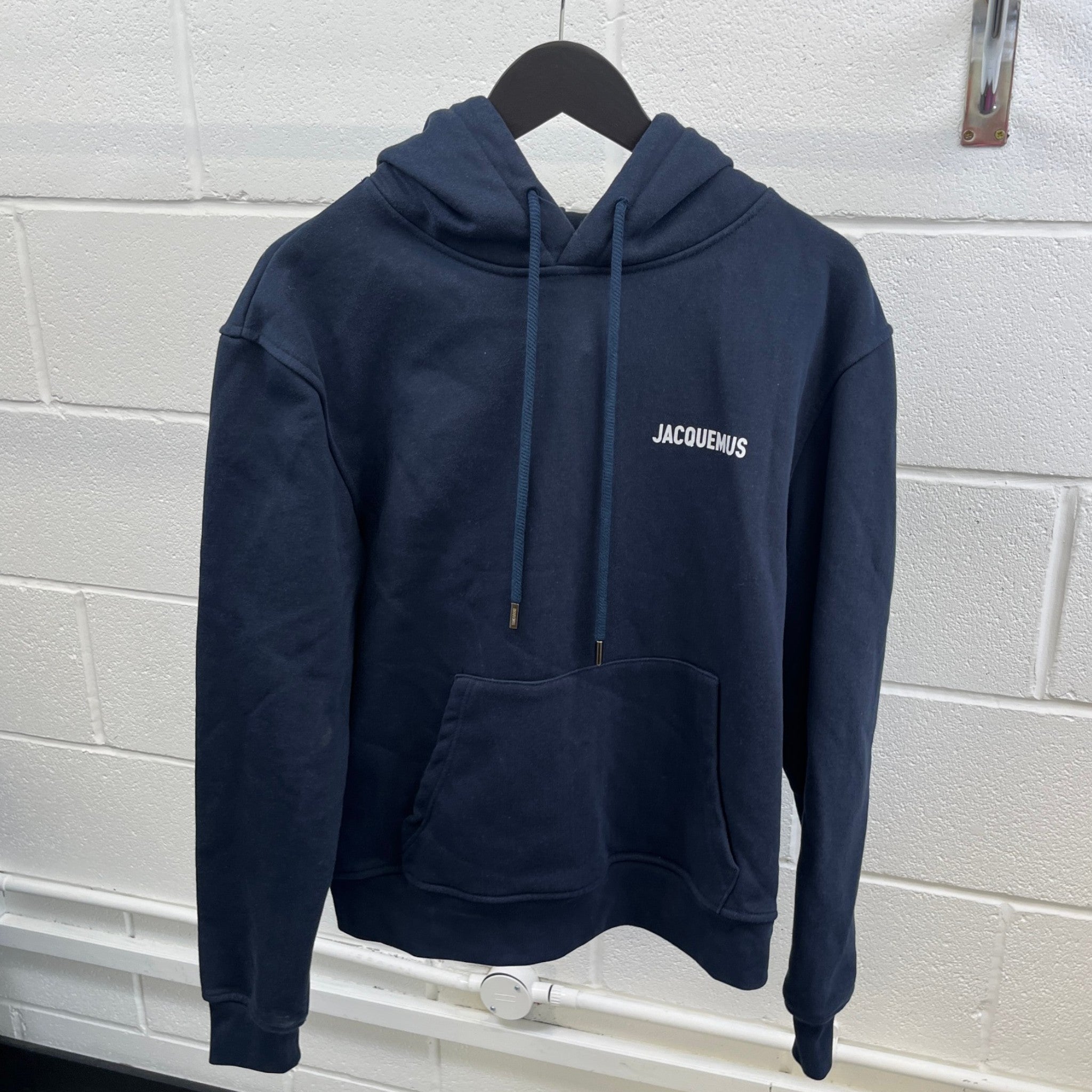 Men's Logo Print Hoodie Navy Size S