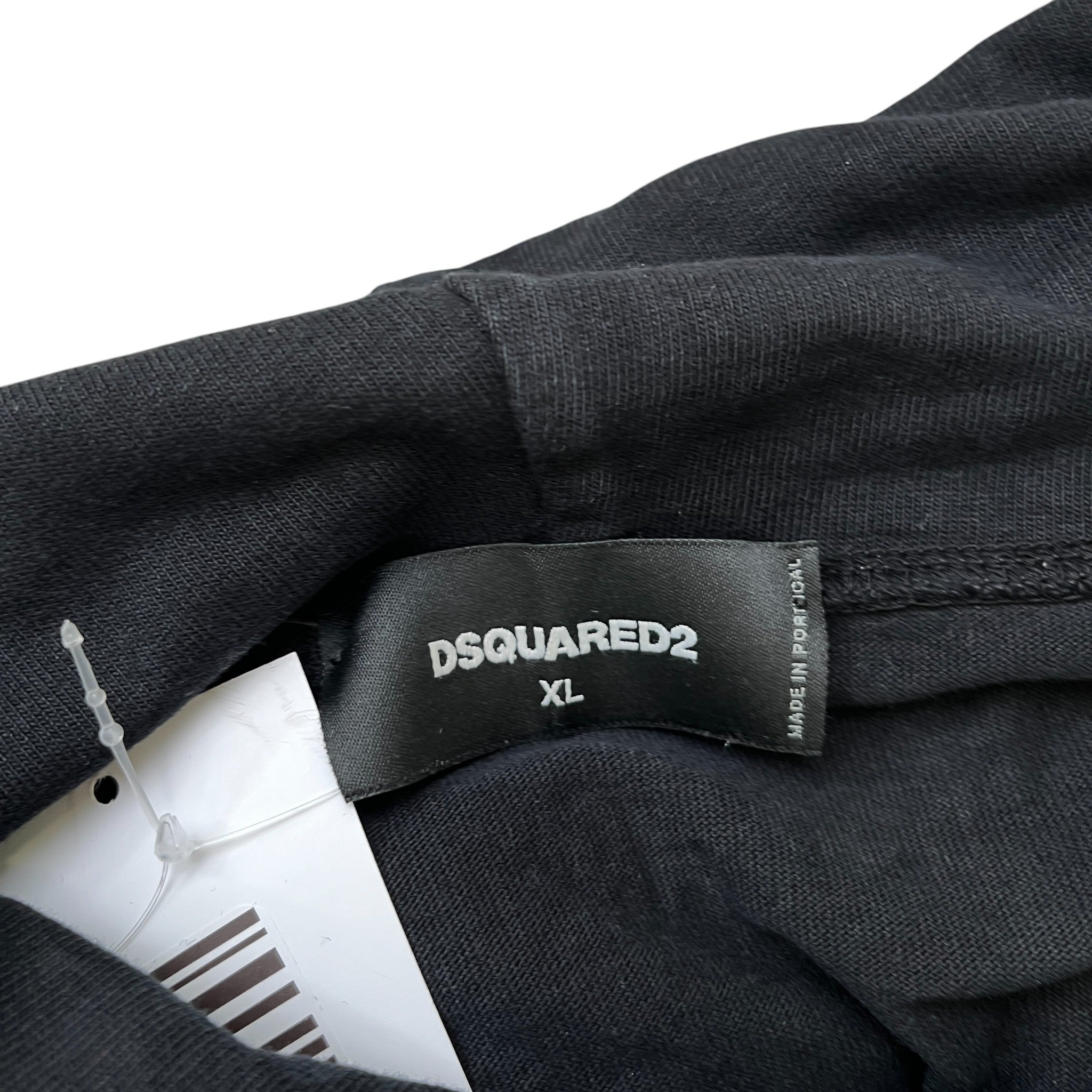 Men's Logo Print Hoodie Black Size XL