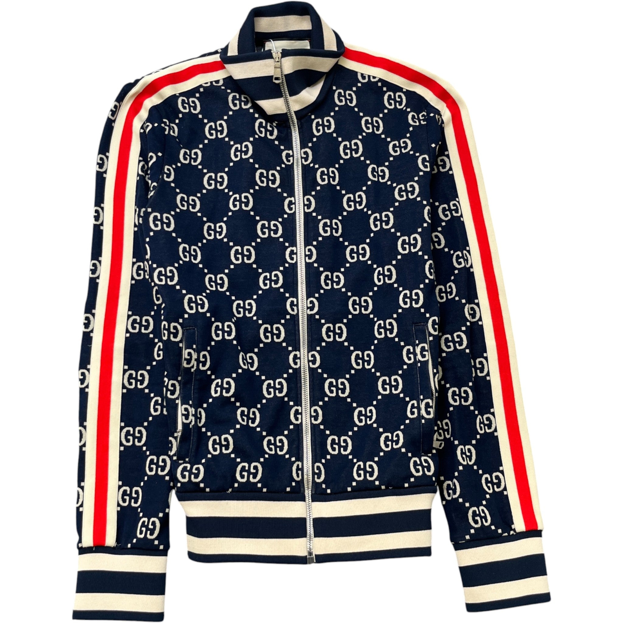 Men's Gg Jacquard Monogram Jumper Navy Size S