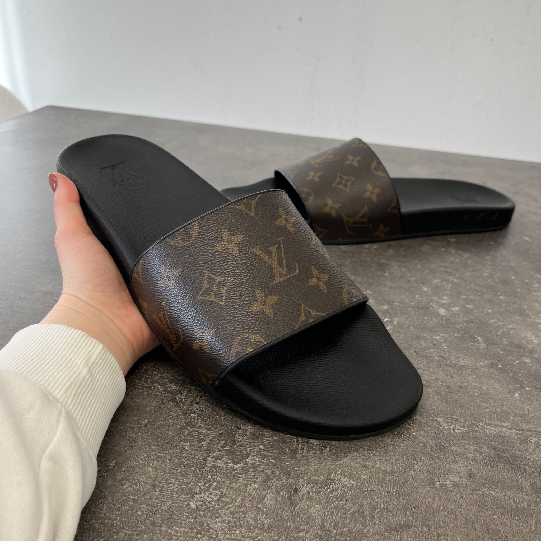 Men's Waterfront Mules Slides Black Size EU 45 / UK 11