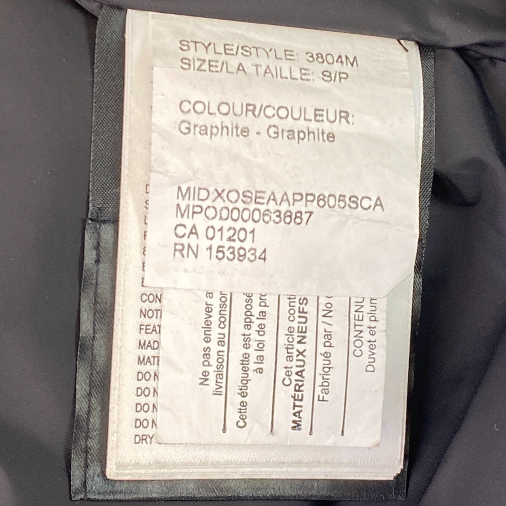 Men's Macmillan Parka Down Jacket Grey Size S