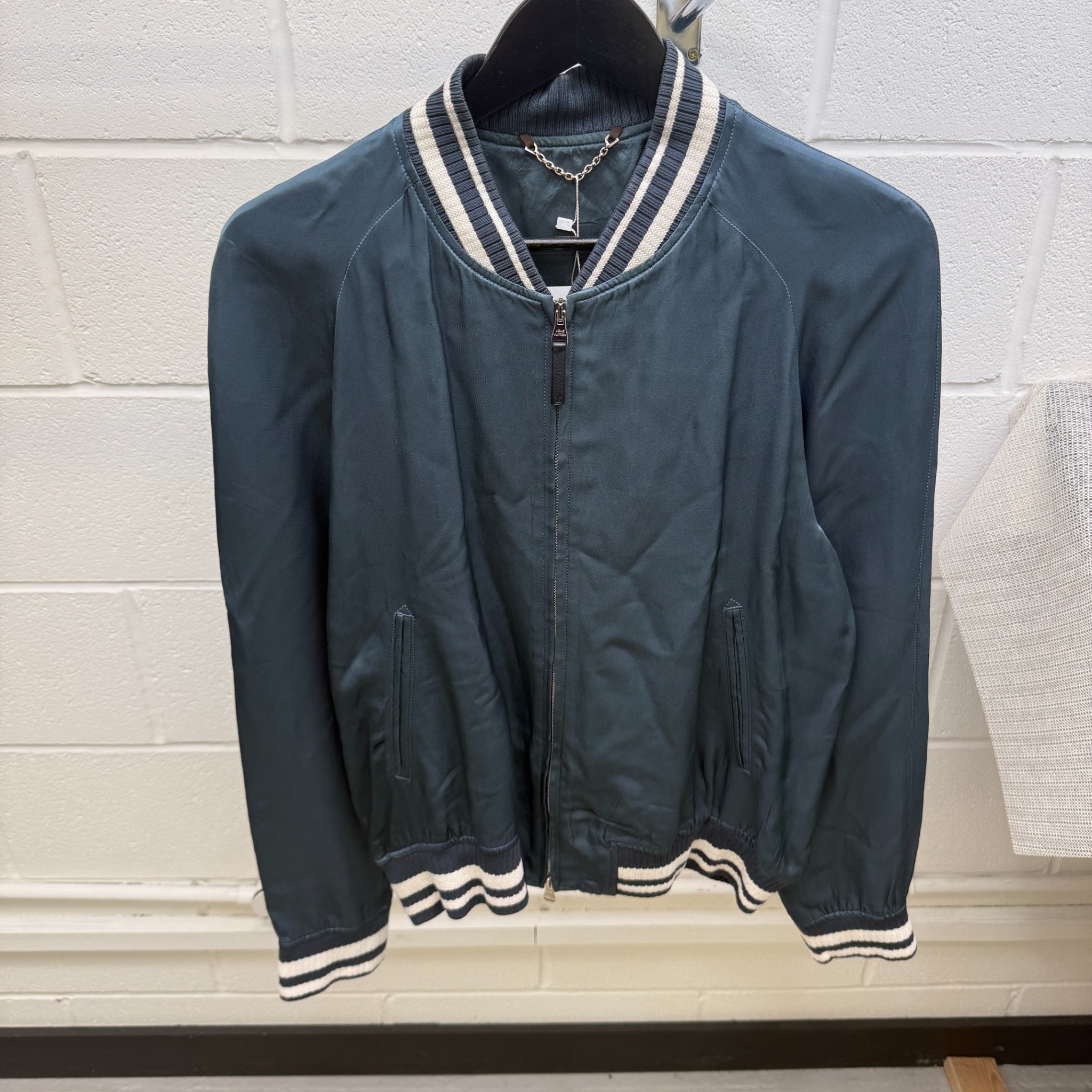 Men's Embroidered Logo Varsity Jacket Blue Size IT 48 / M