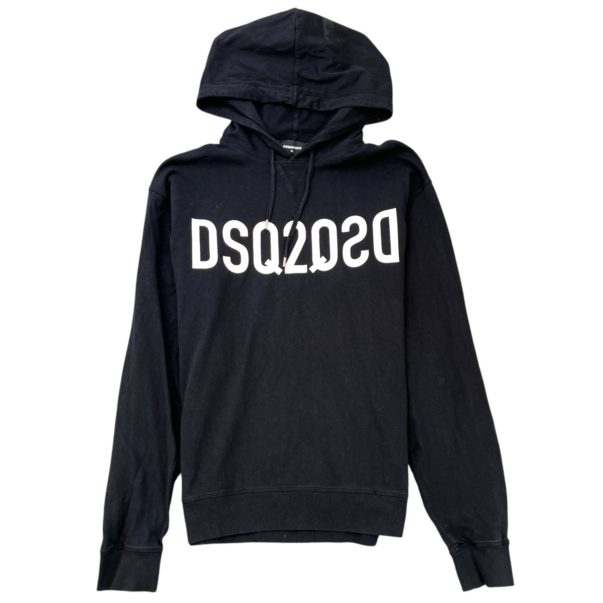 Men's Logo Print Hoodie Black Size XL