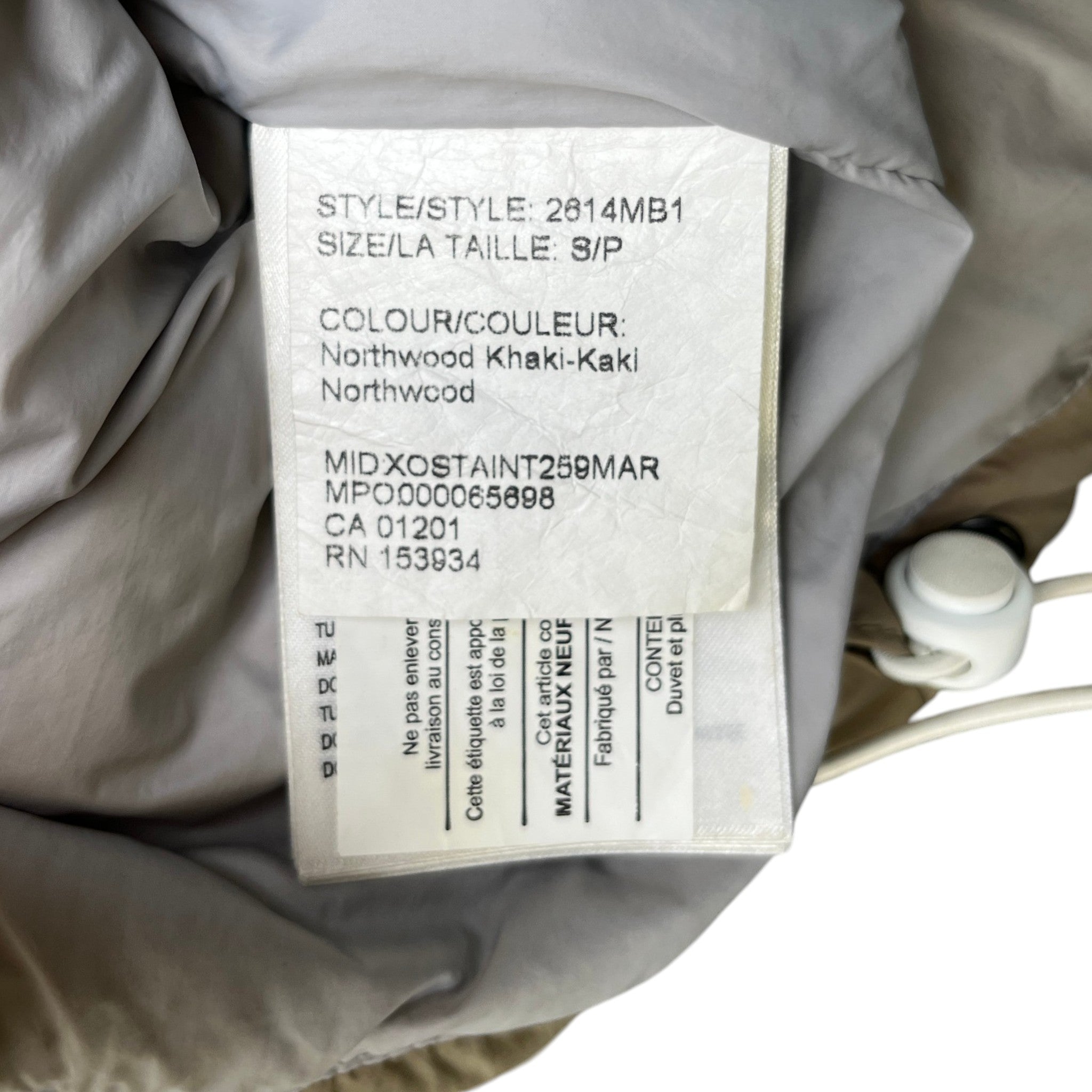 Men's Lawrence Puffer Gilet Khaki Size S