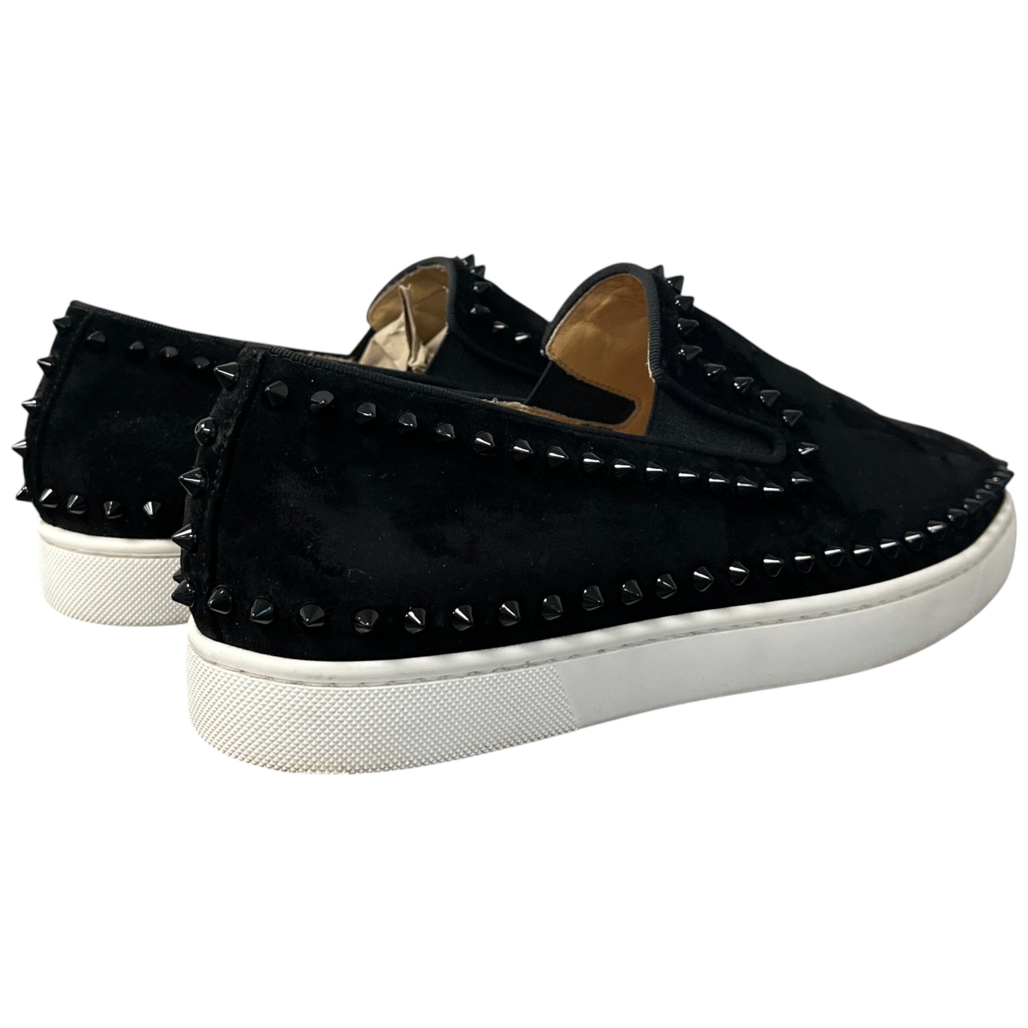 Men's Pik Boat Flat Veau Velours Loafers Black Size EU 41 / UK 7