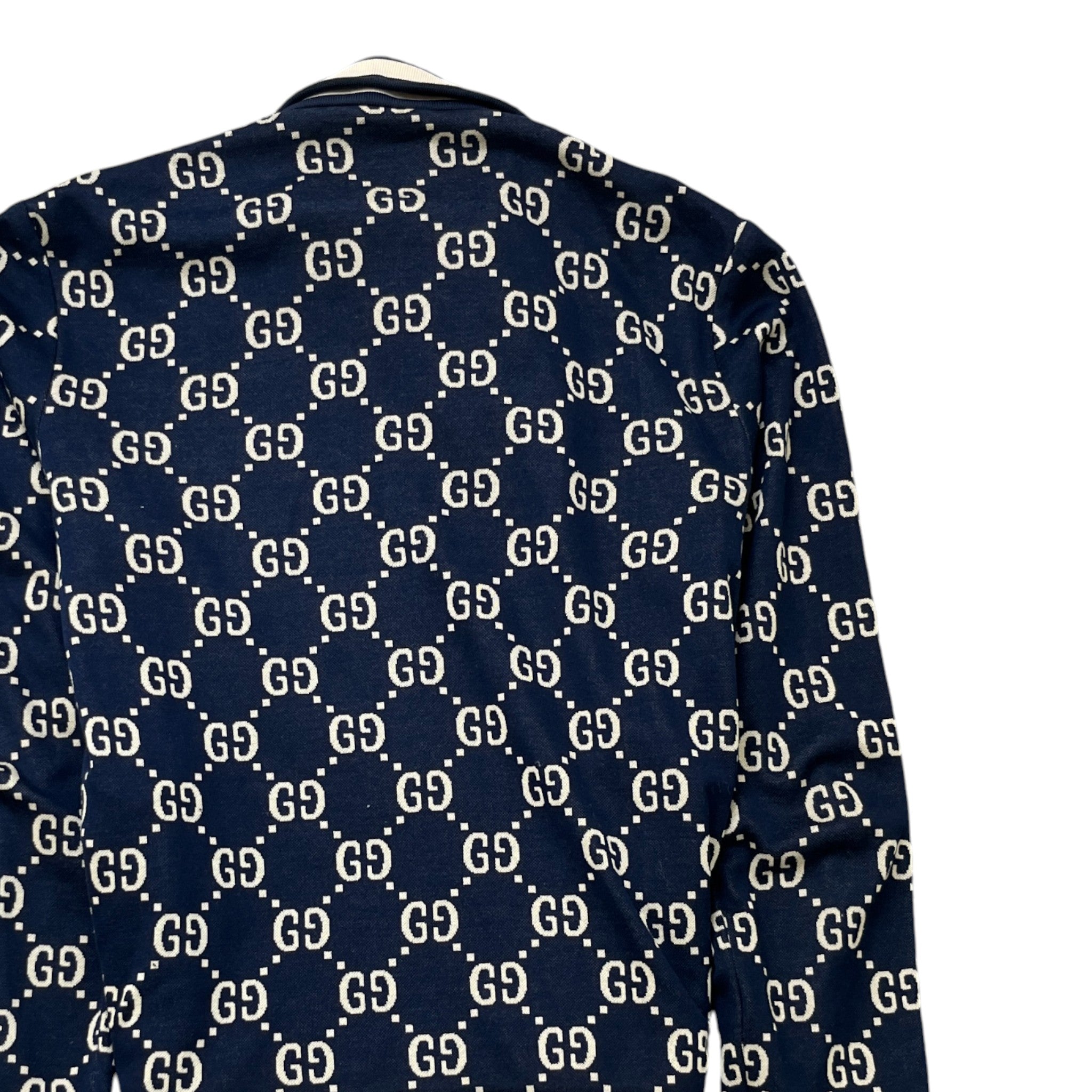 Men's Gg Jacquard Monogram Jumper Navy Size S