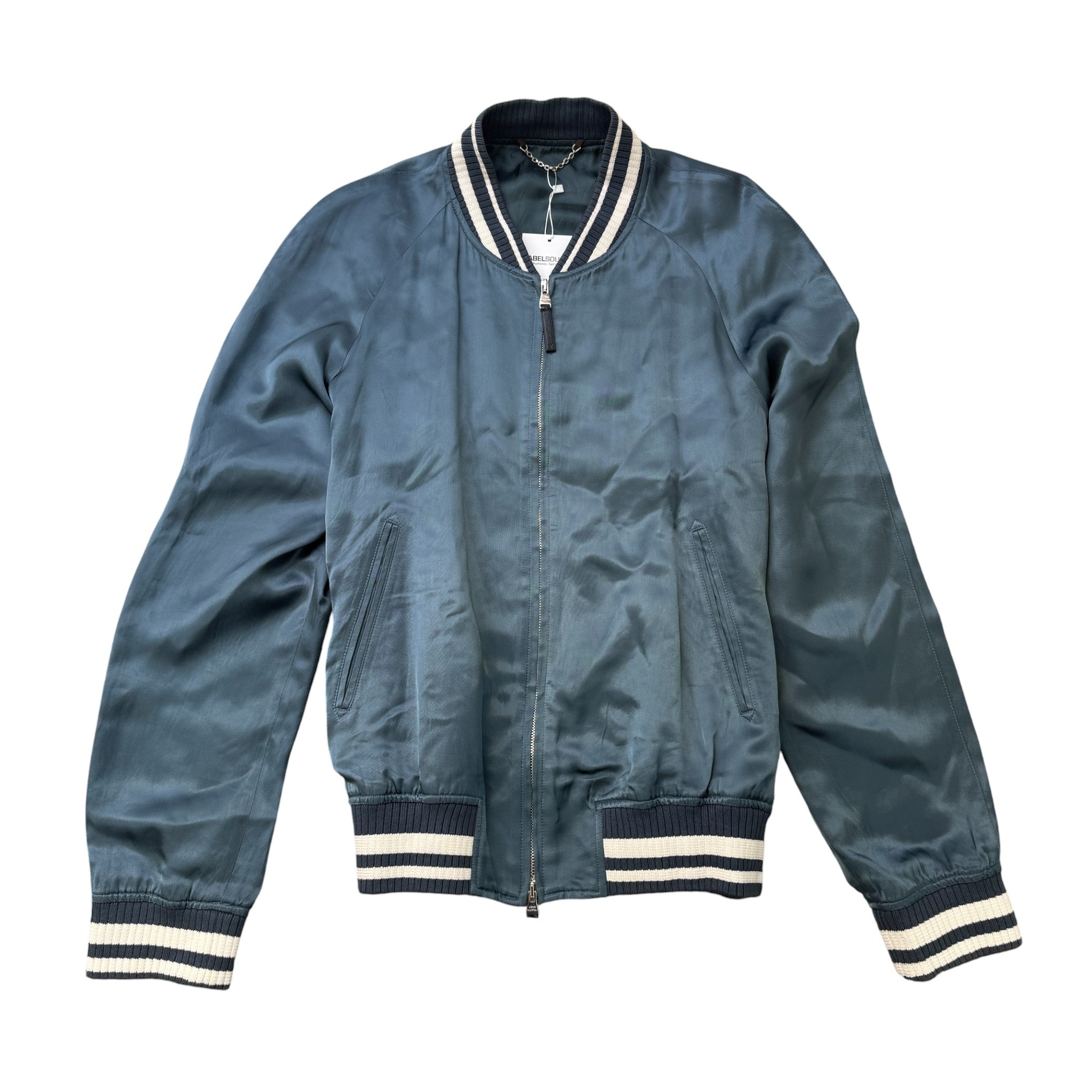 Men's Embroidered Logo Varsity Jacket Blue Size IT 48 / M