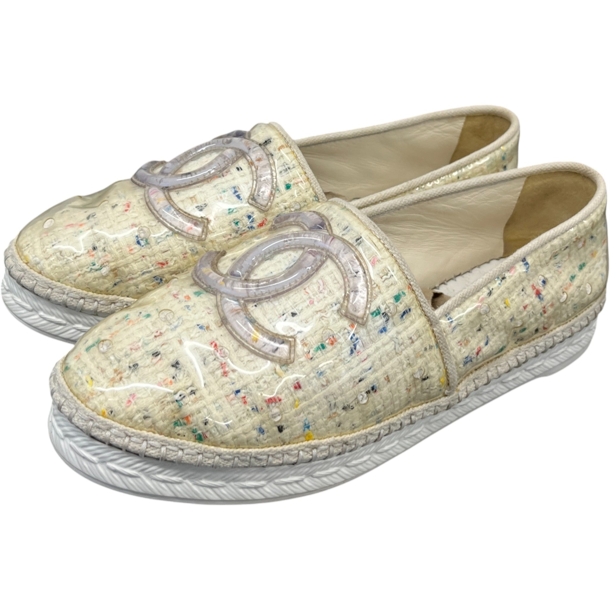 Women's Cc Espadrille Pvc Loafers Multi-Coloured Size EU 36 / UK 3