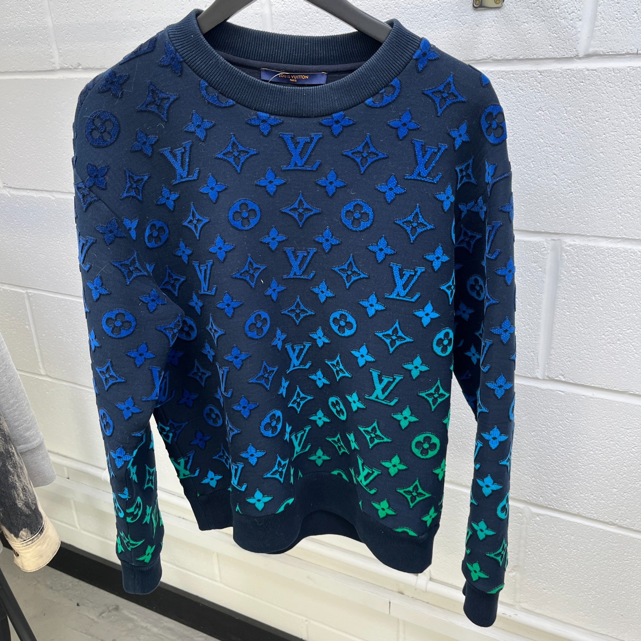 Men's Gradient Monogram Sweatshirt Black Size S