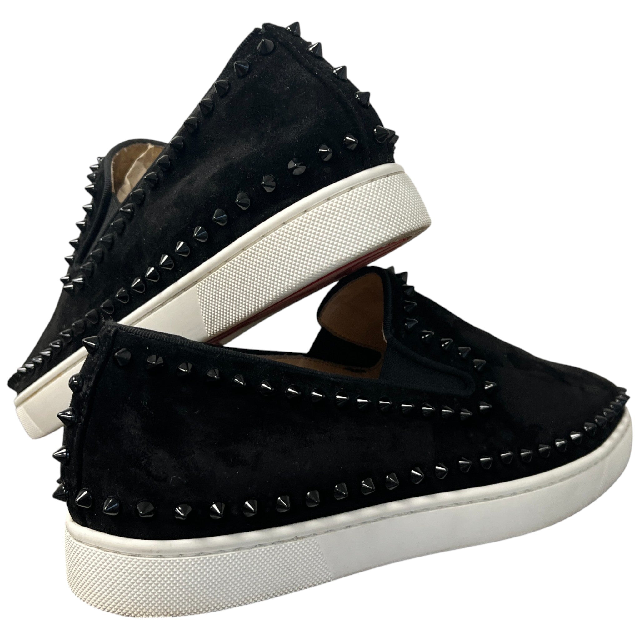 Men's Pik Boat Flat Veau Velours Loafers Black Size EU 41 / UK 7