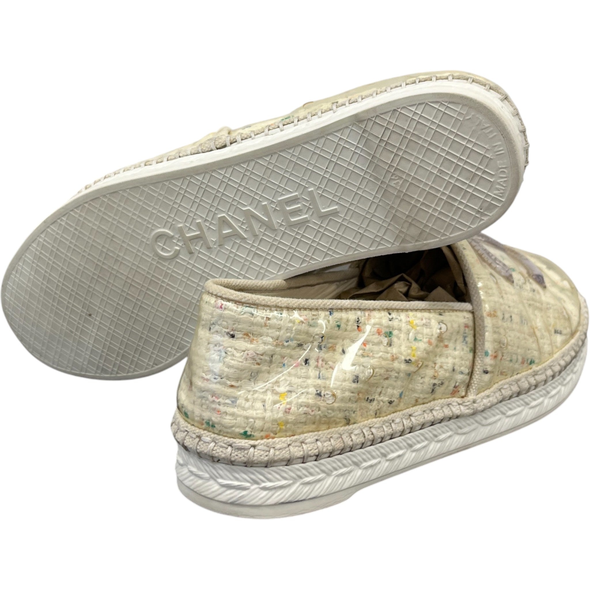 Women's Cc Espadrille Pvc Loafers Multi-Coloured Size EU 36 / UK 3