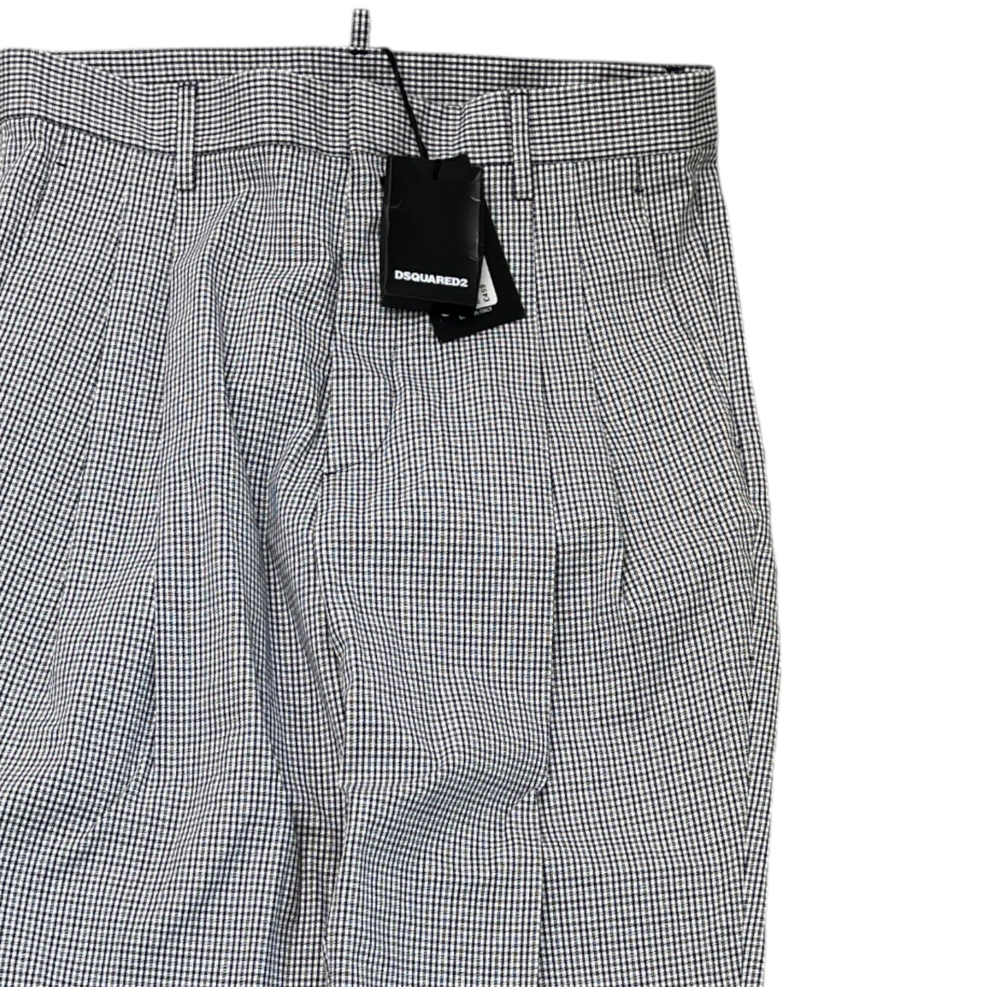Men's Check Trousers Black Size IT 48 / UK 32