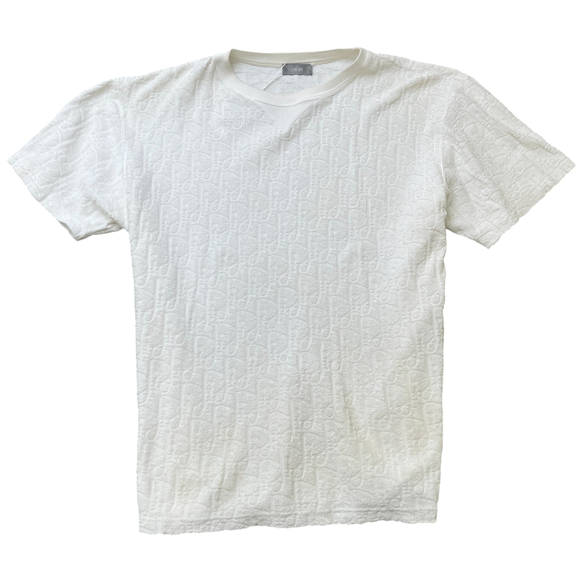 Men's Oblique Terry Towelling T-Shirt White Size M