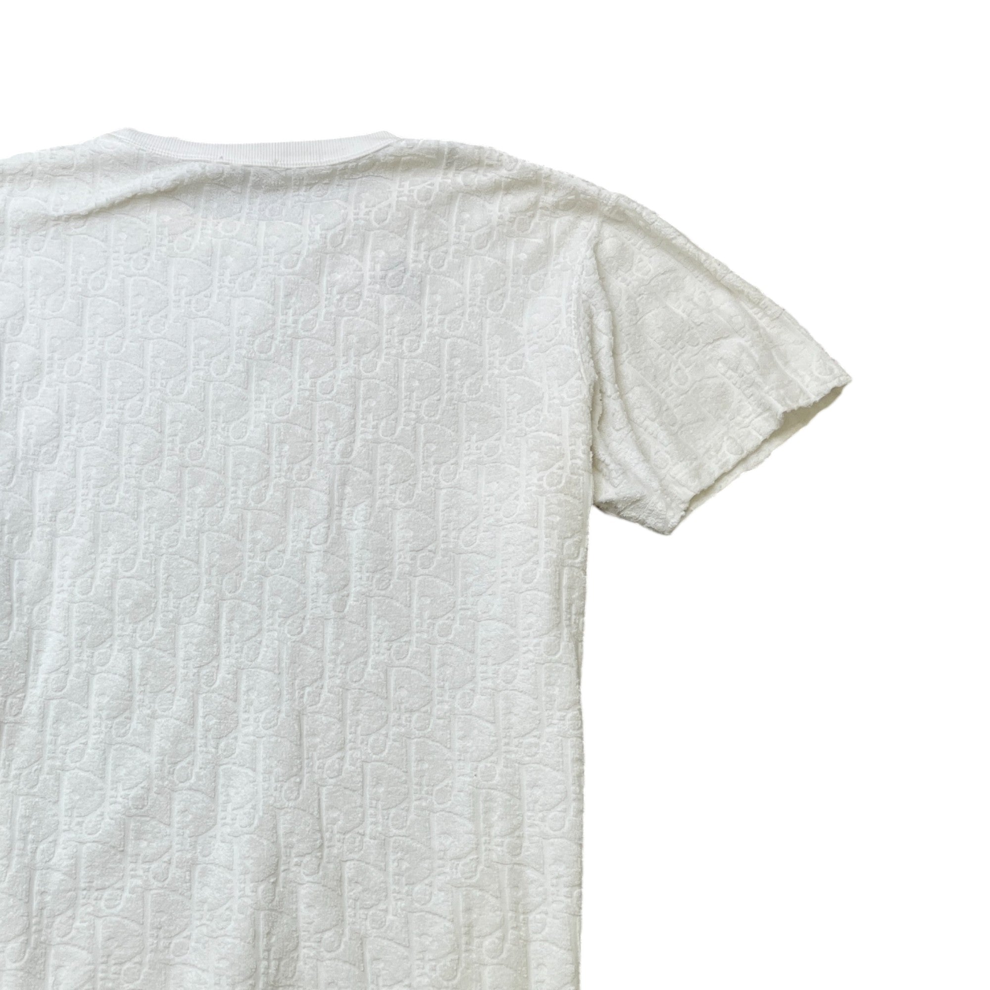 Men's Oblique Terry Towelling T-Shirt White Size M