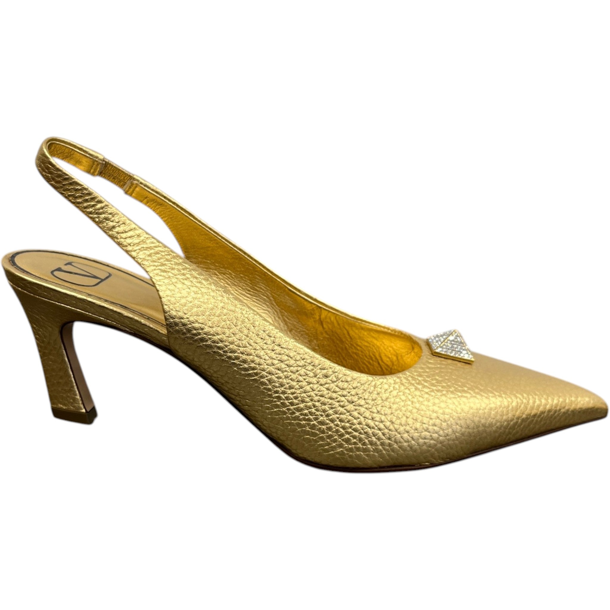 Women's One Stud Metallic Slingback Heels Gold Size EU 37.5 / UK 4.5