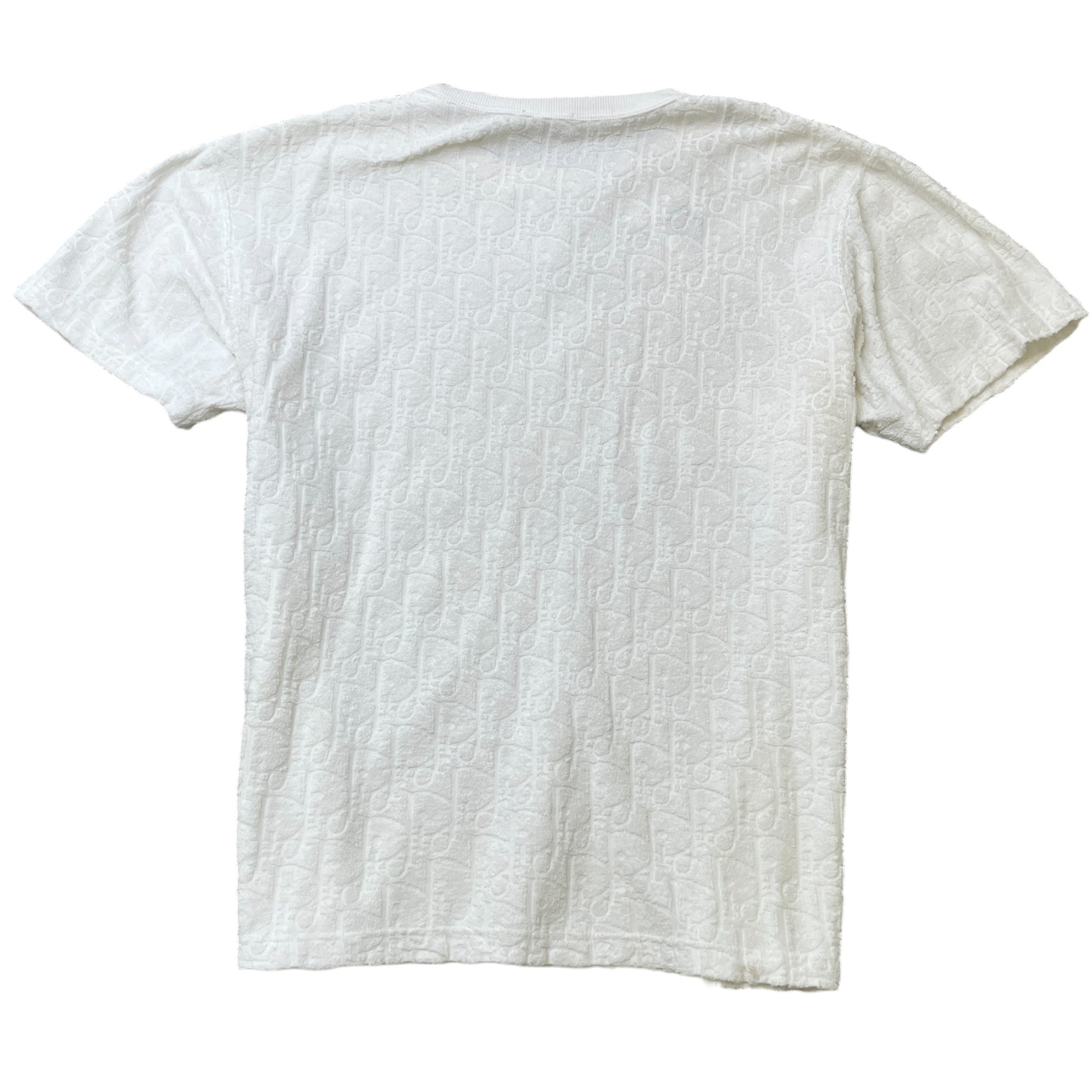 Men's Oblique Terry Towelling T-Shirt White Size M
