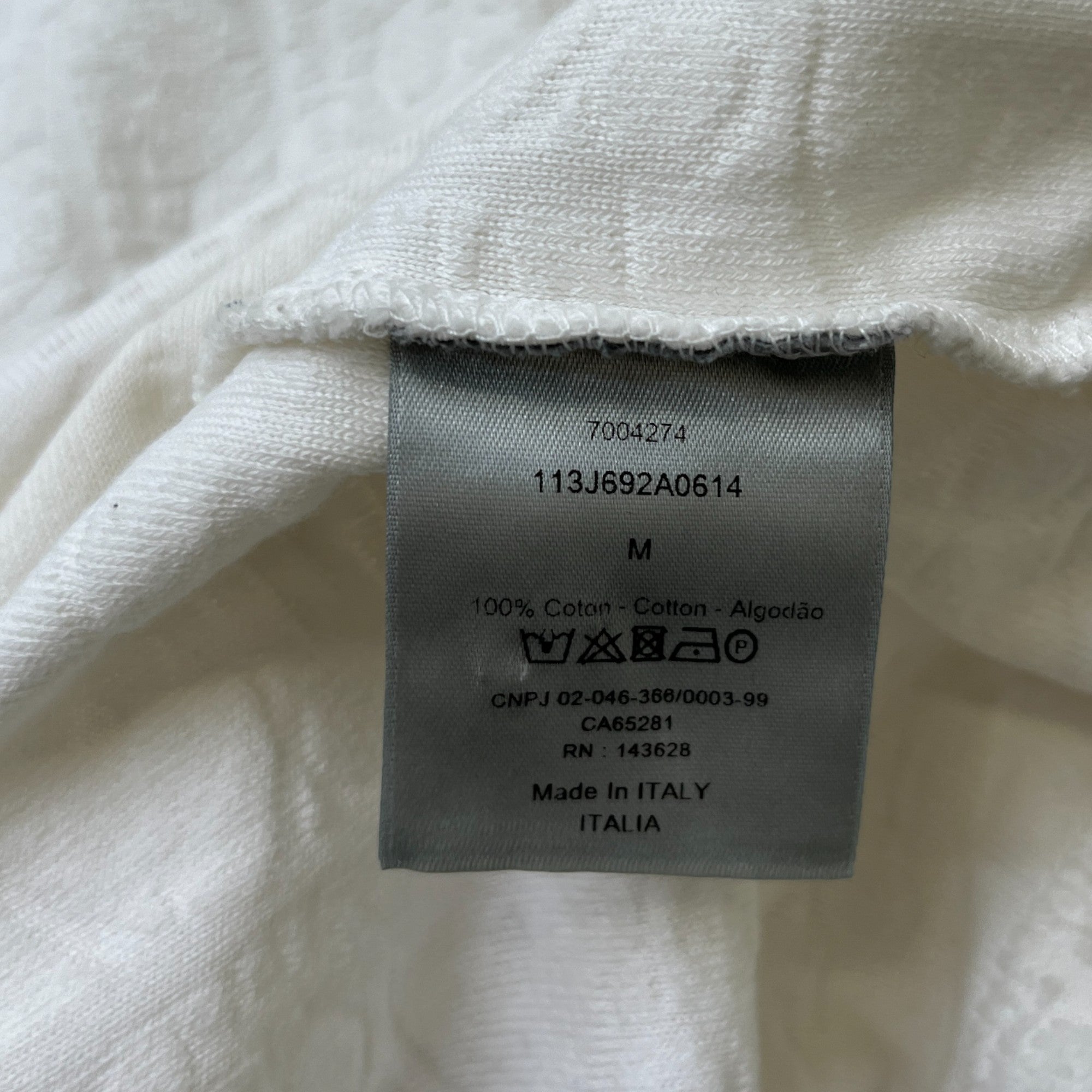 Men's Oblique Terry Towelling T-Shirt White Size M