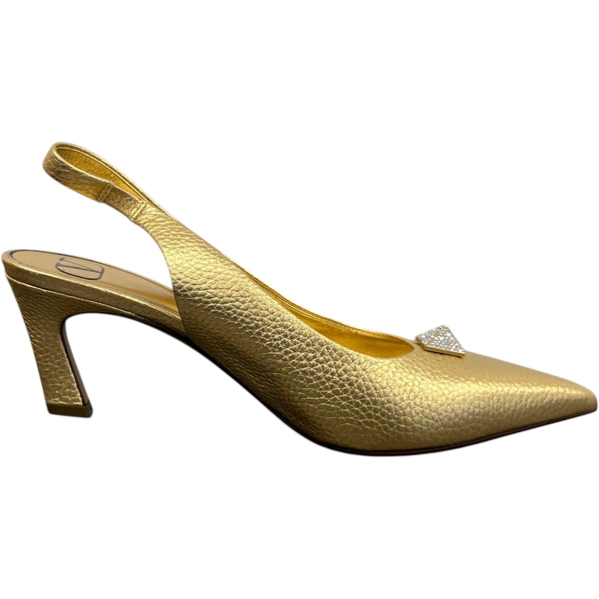 Women's One Stud Metallic Slingback Heels Gold Size EU 37.5 / UK 4.5