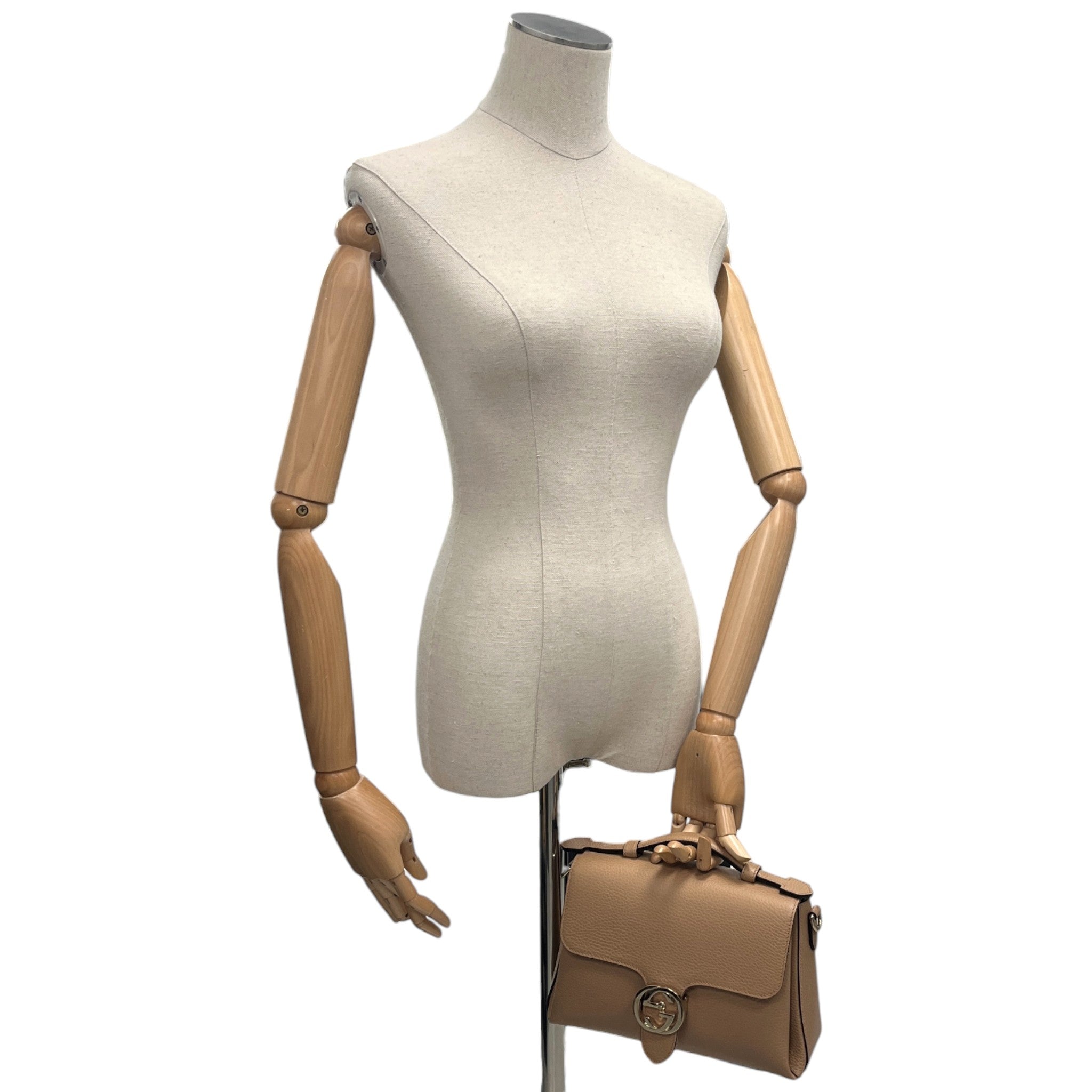 Women's Interlocking G Top Handle Handbag Nude