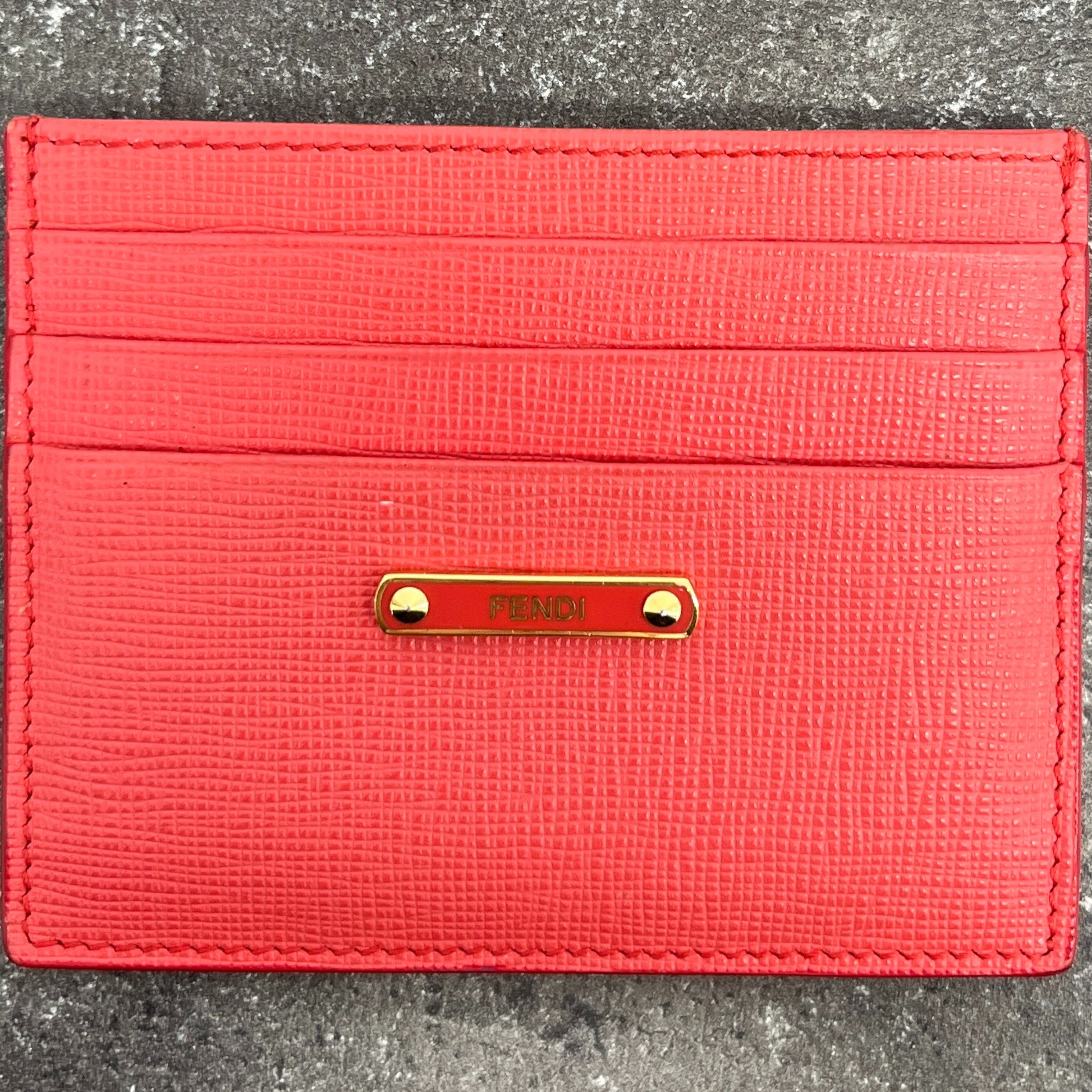 Women's Logo Plaque Card Holder Salmon