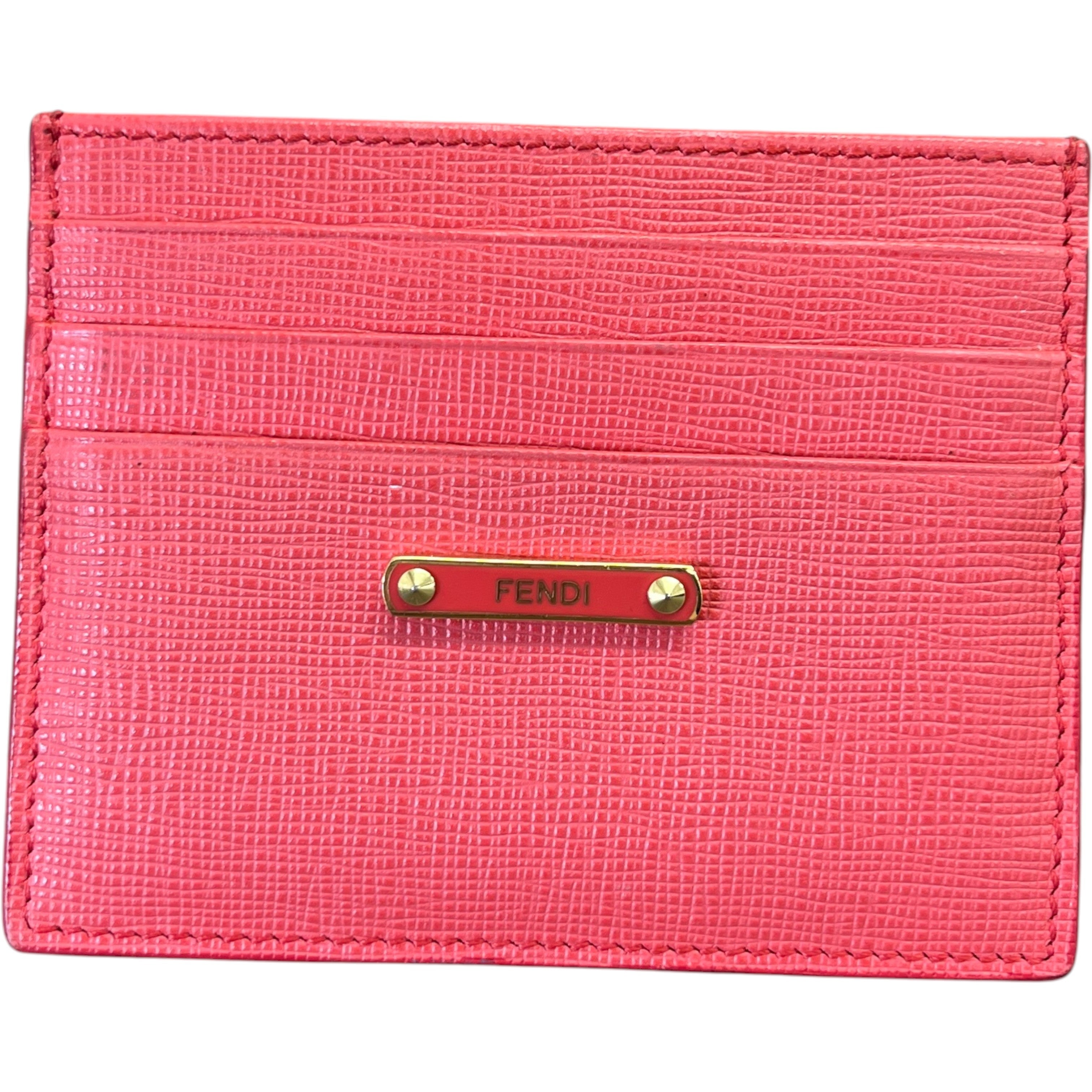 Women's Logo Plaque Card Holder Salmon