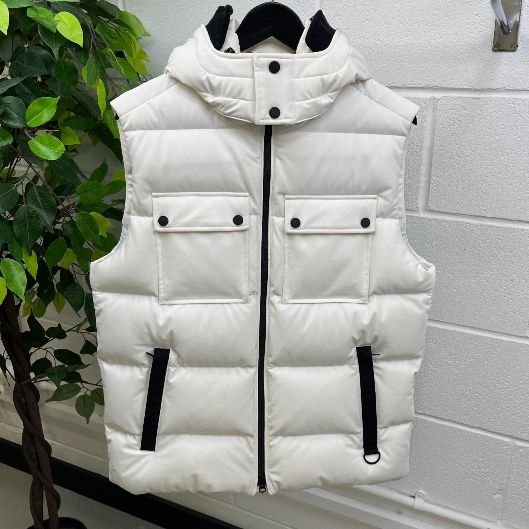 Men's Percival Hooded Gilet White Size S