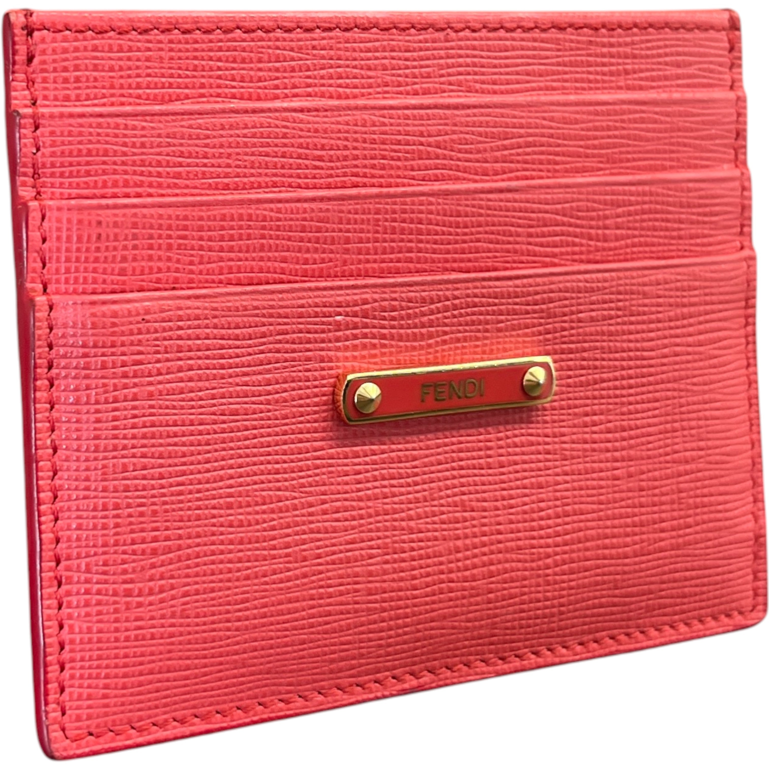 Women's Logo Plaque Card Holder Salmon