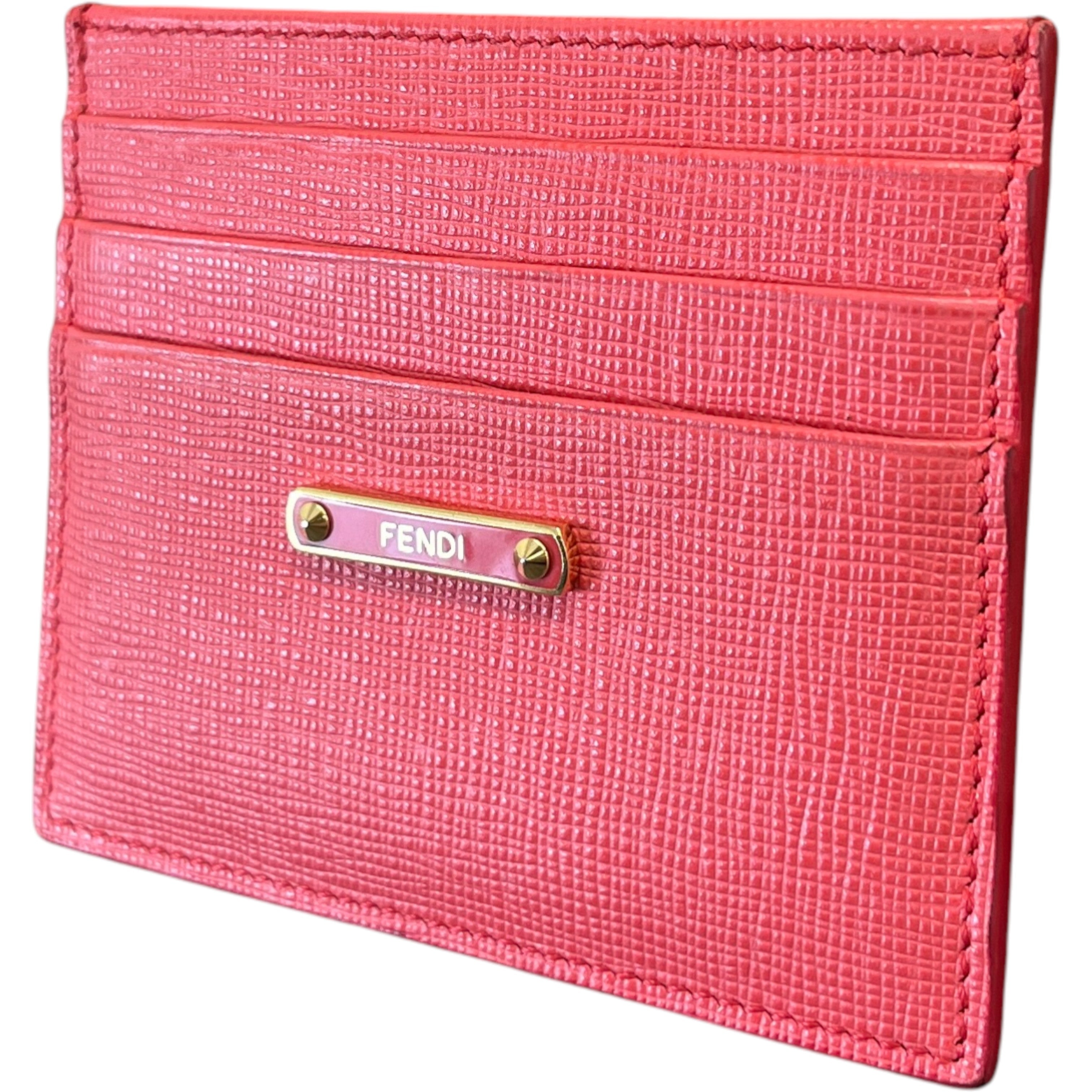 Women's Logo Plaque Card Holder Salmon