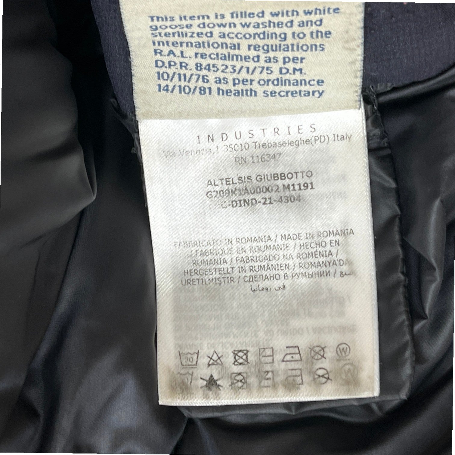 Men's Altelsis Down Jacket Black Size 1 / S
