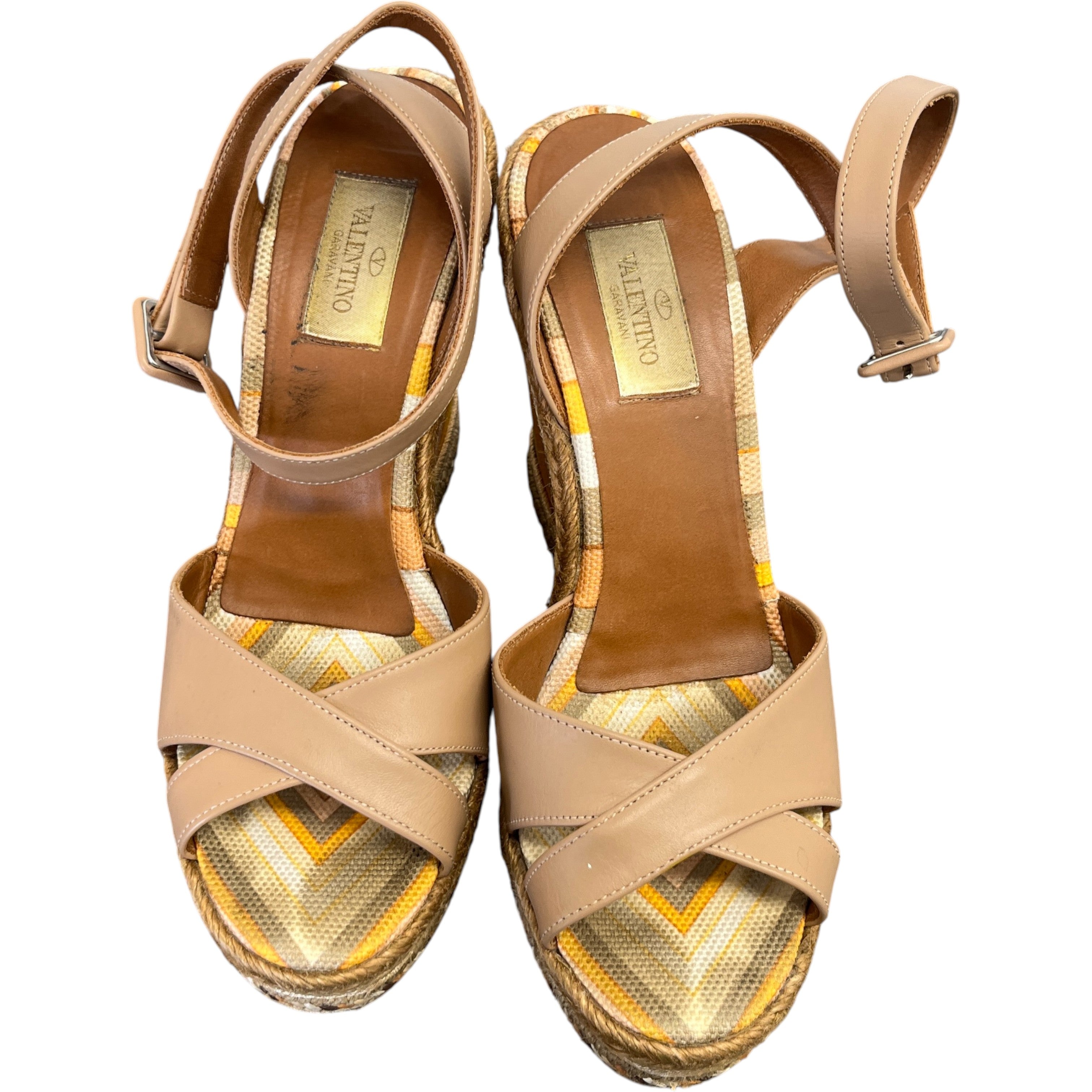 Women's Espadrilles Wedge Sandal Heels Tan Size EU 38 / UK 5