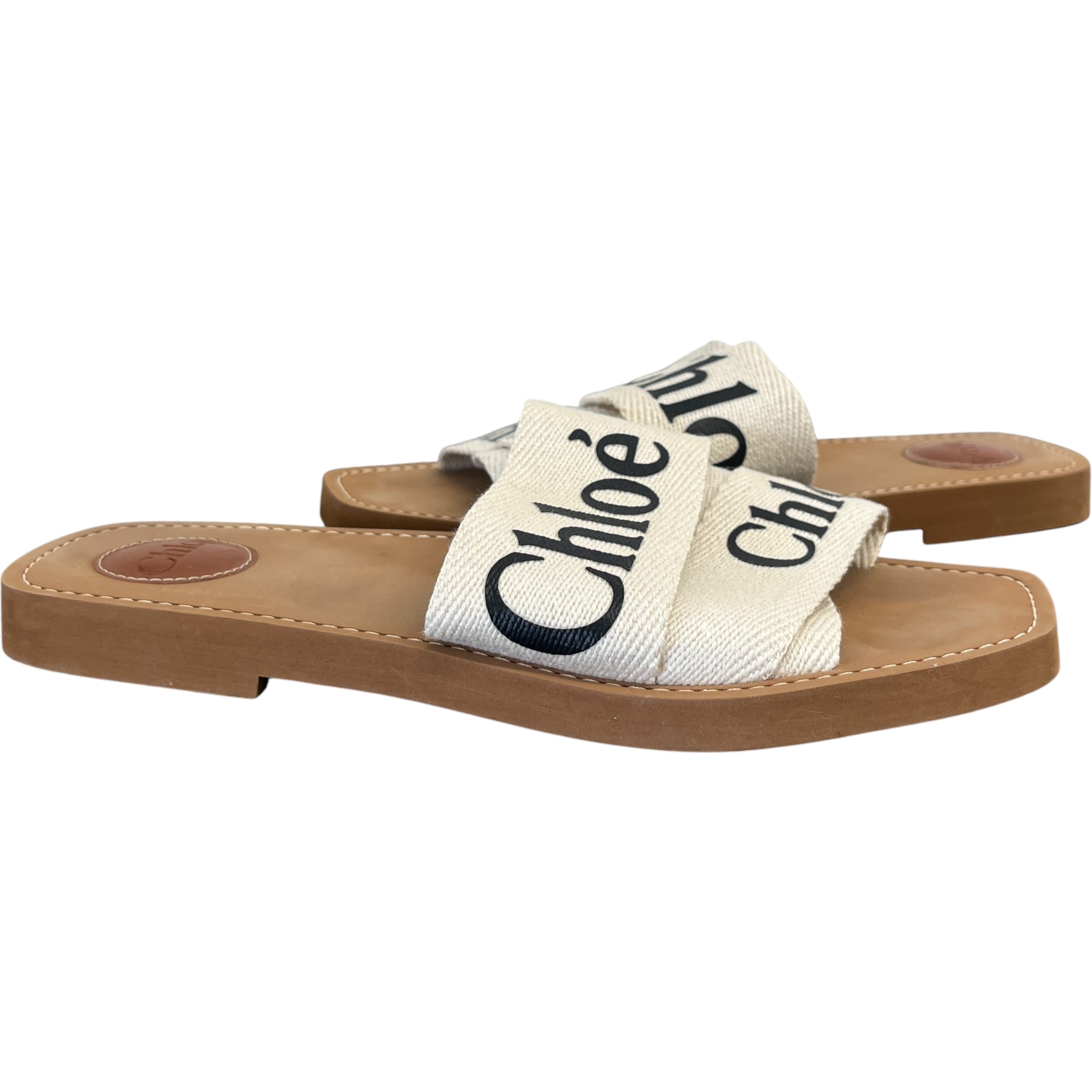 Women's Woody Flat Mule Sandals Cream Size EU 39 / UK 6