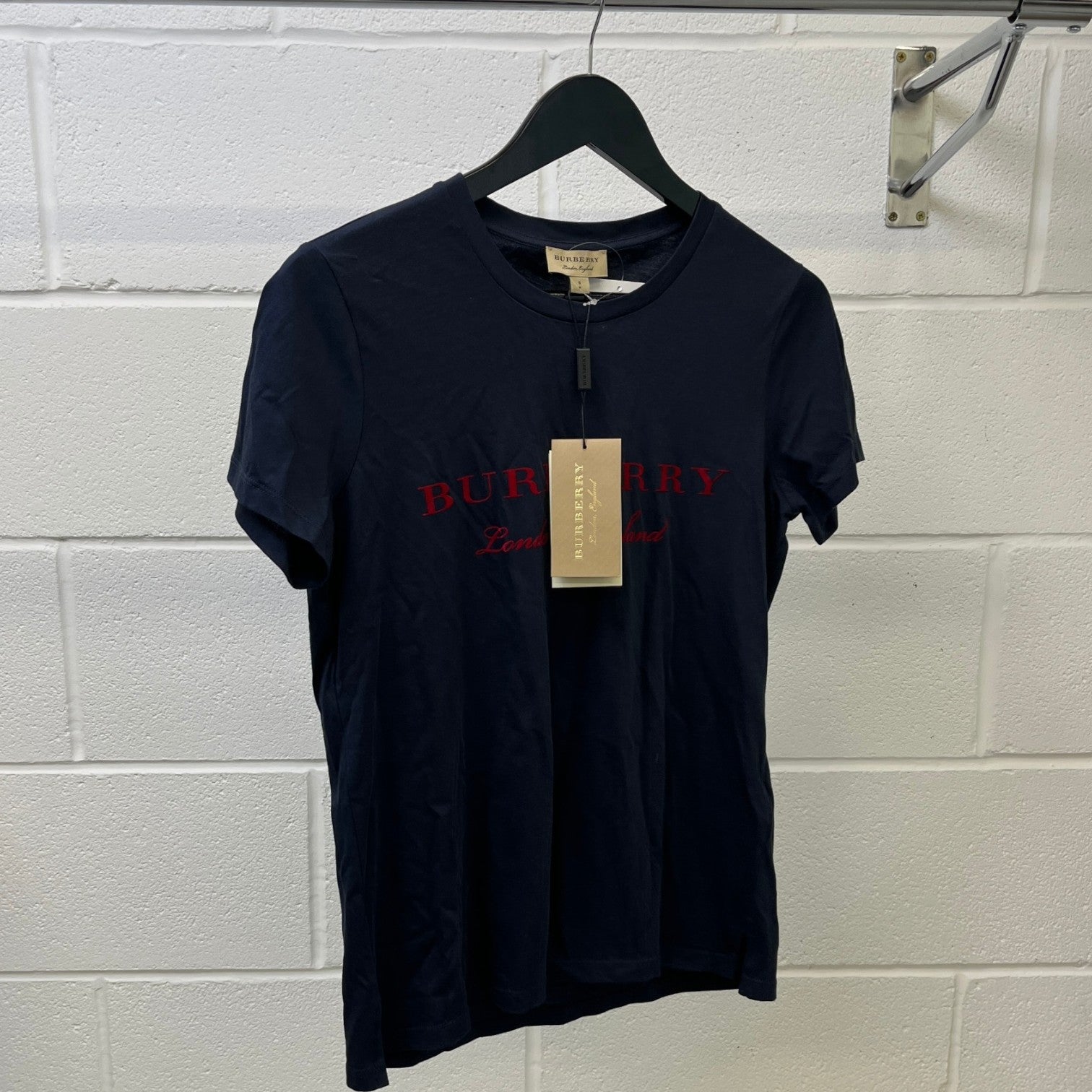 Women's Velvet Logo T-Shirt Navy Size S