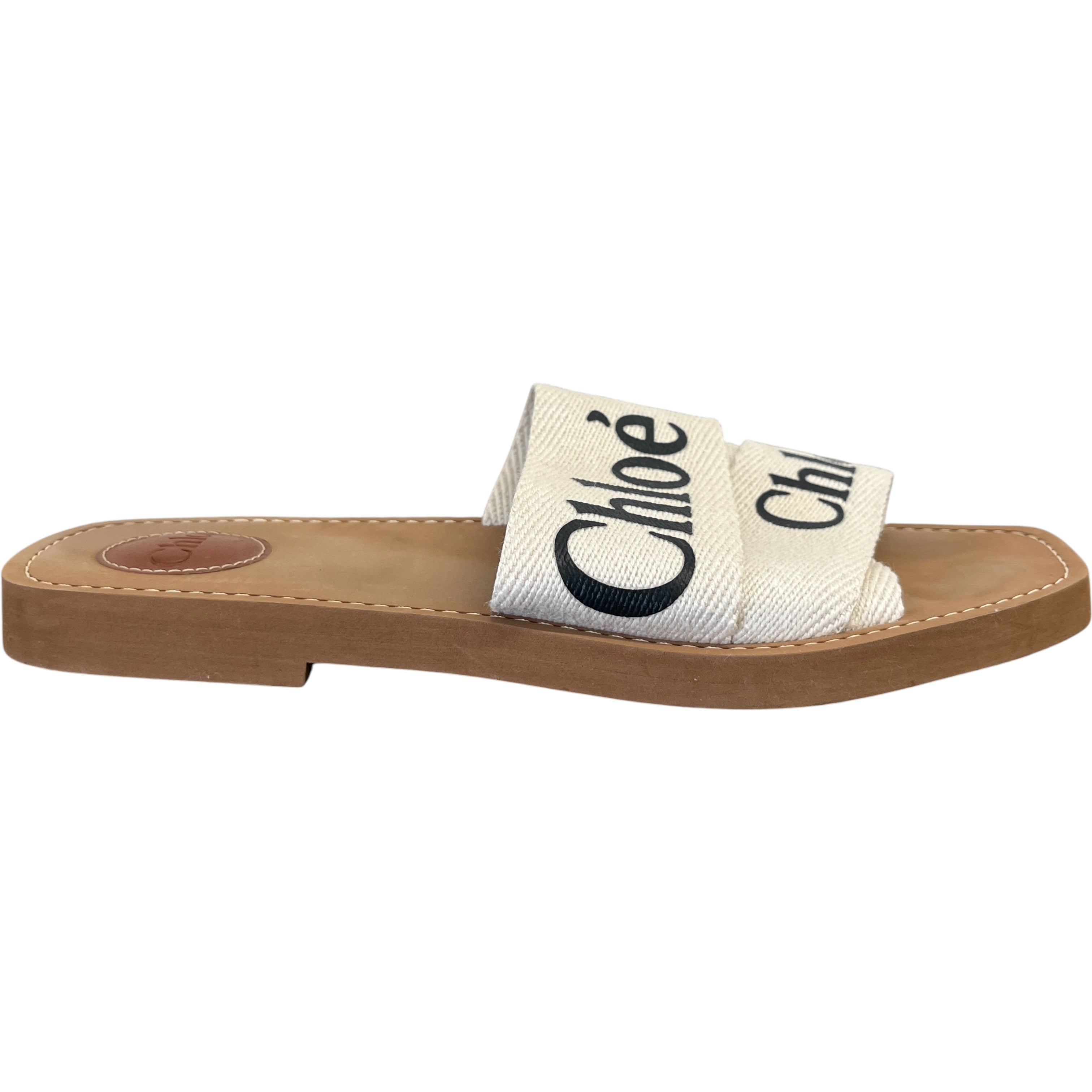 Women's Woody Flat Mule Sandals Cream Size EU 39 / UK 6