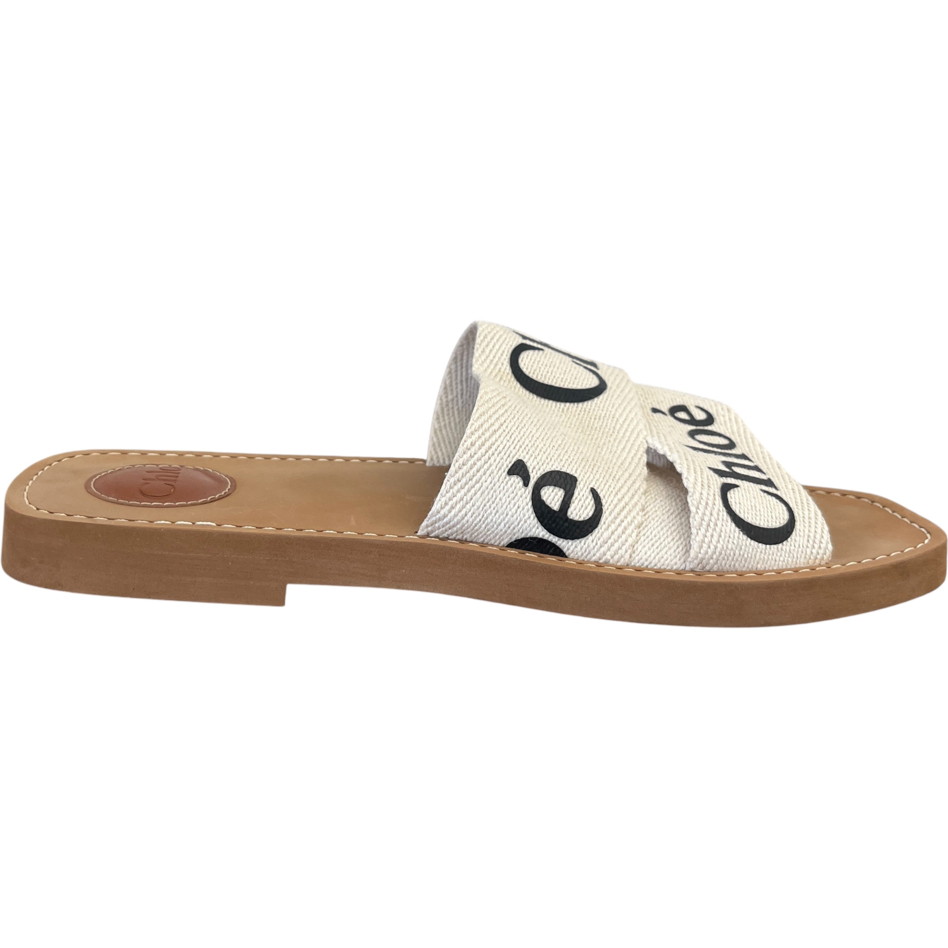 Women's Woody Flat Mule Sandals Cream Size EU 39 / UK 6