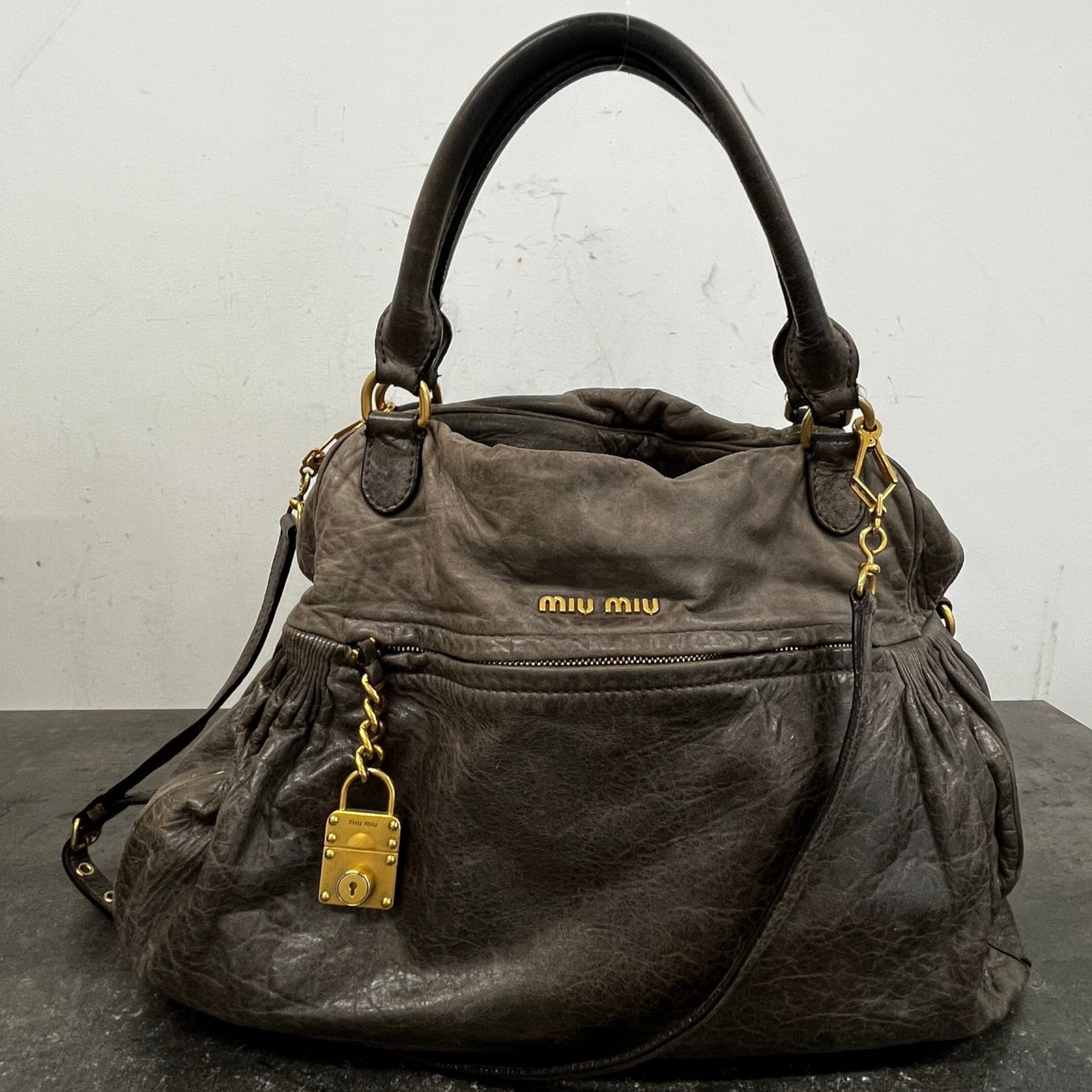 Women's Vitello Hobo Bag Grey