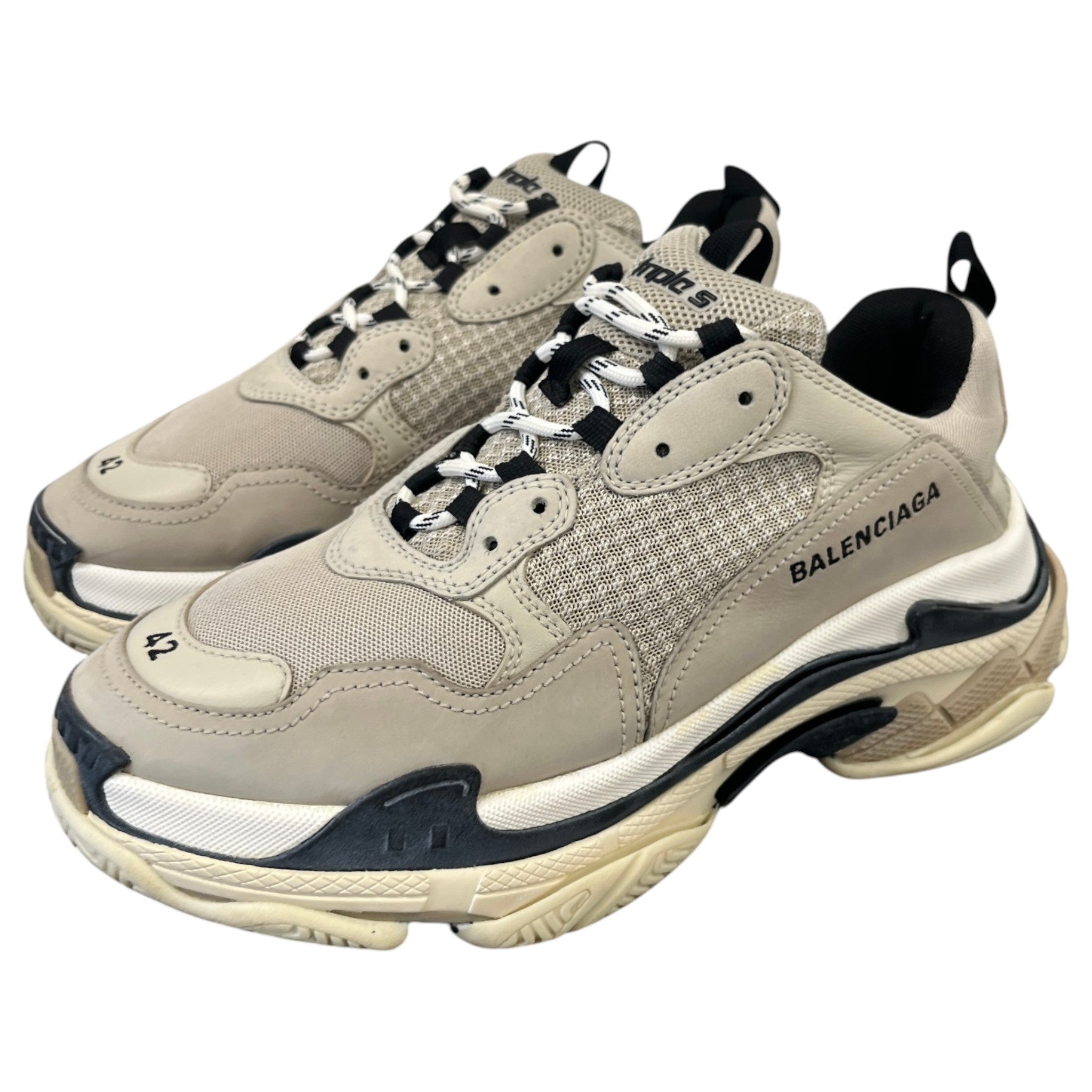 Men's Triple S Slides Beige Size EU 42 / UK 8