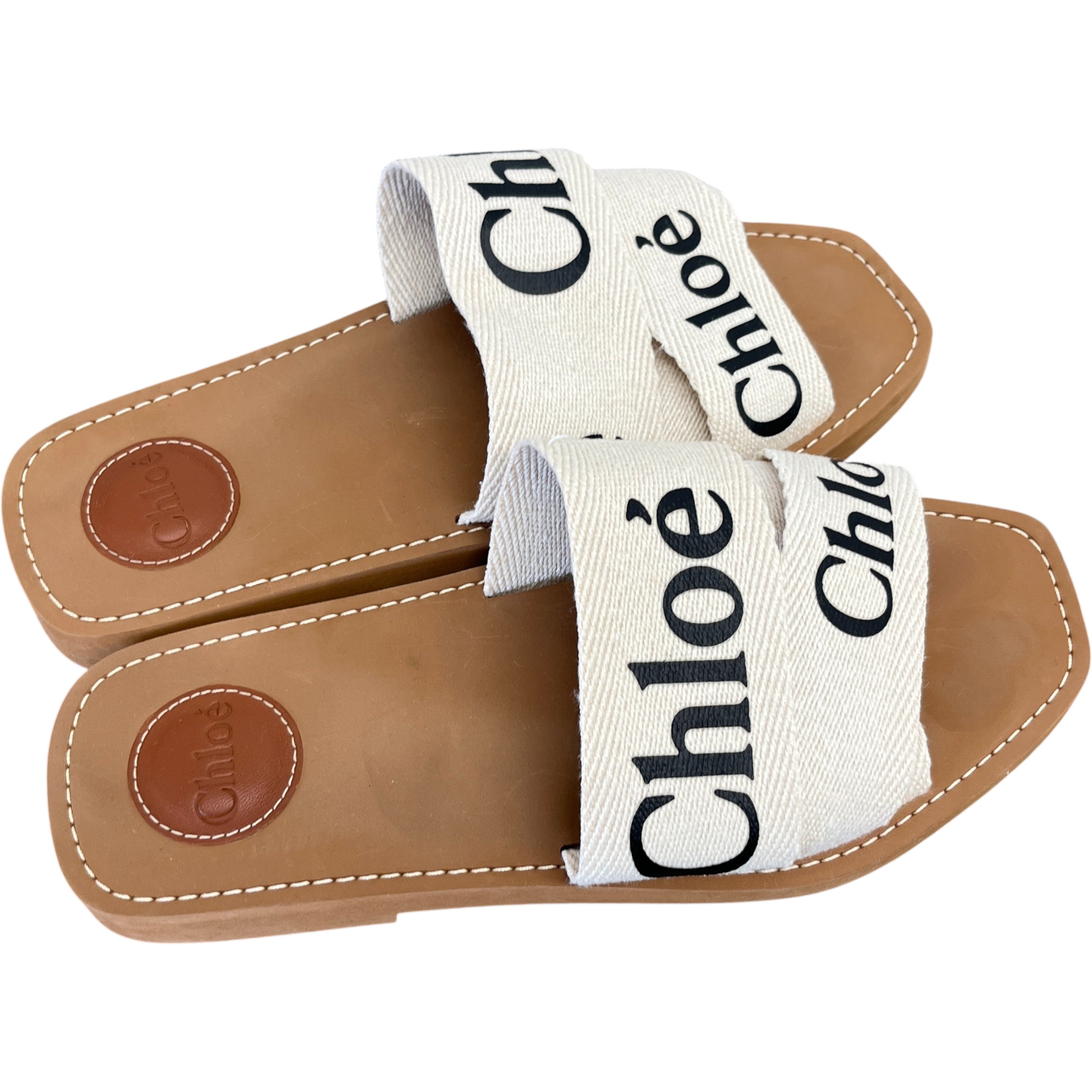 Women's Woody Flat Mule Sandals Cream Size EU 39 / UK 6